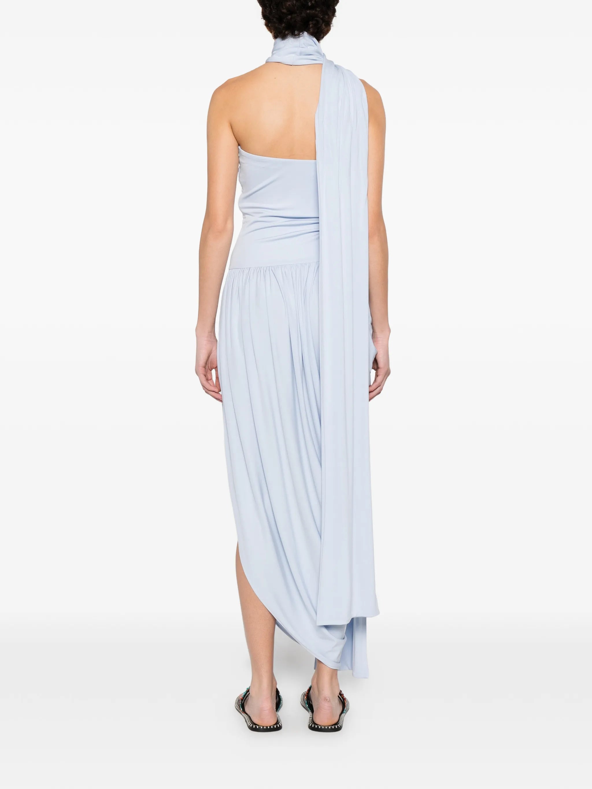 strapless draped dress