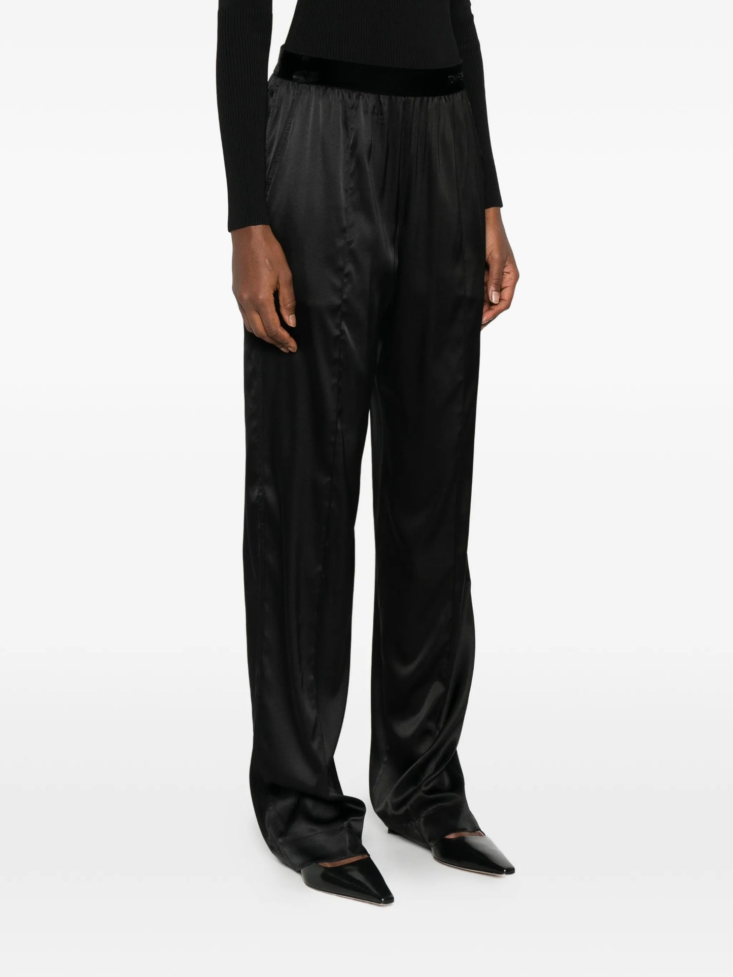 logo silk pajama trousers