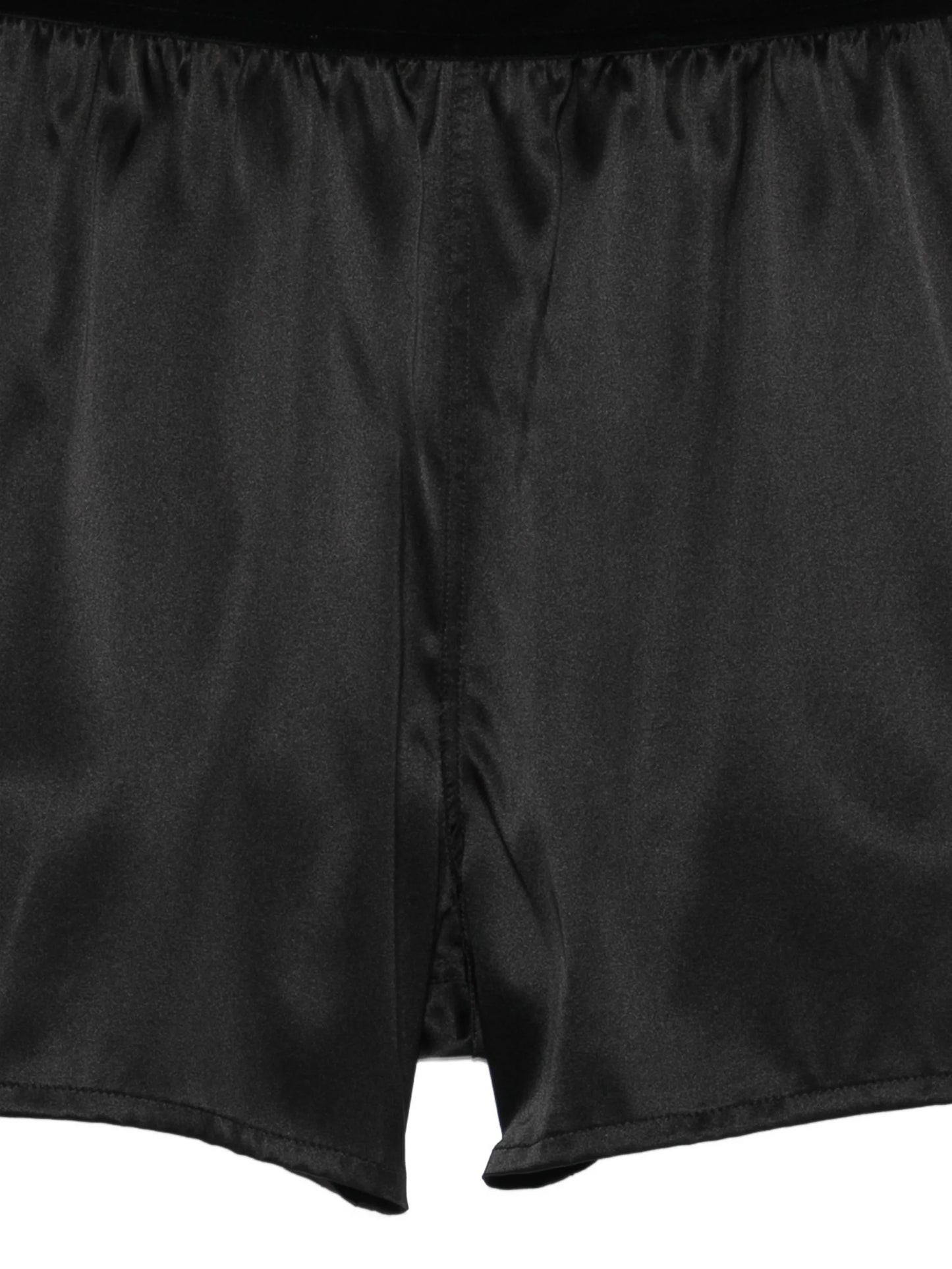 elasticated-waistband pajama shorts