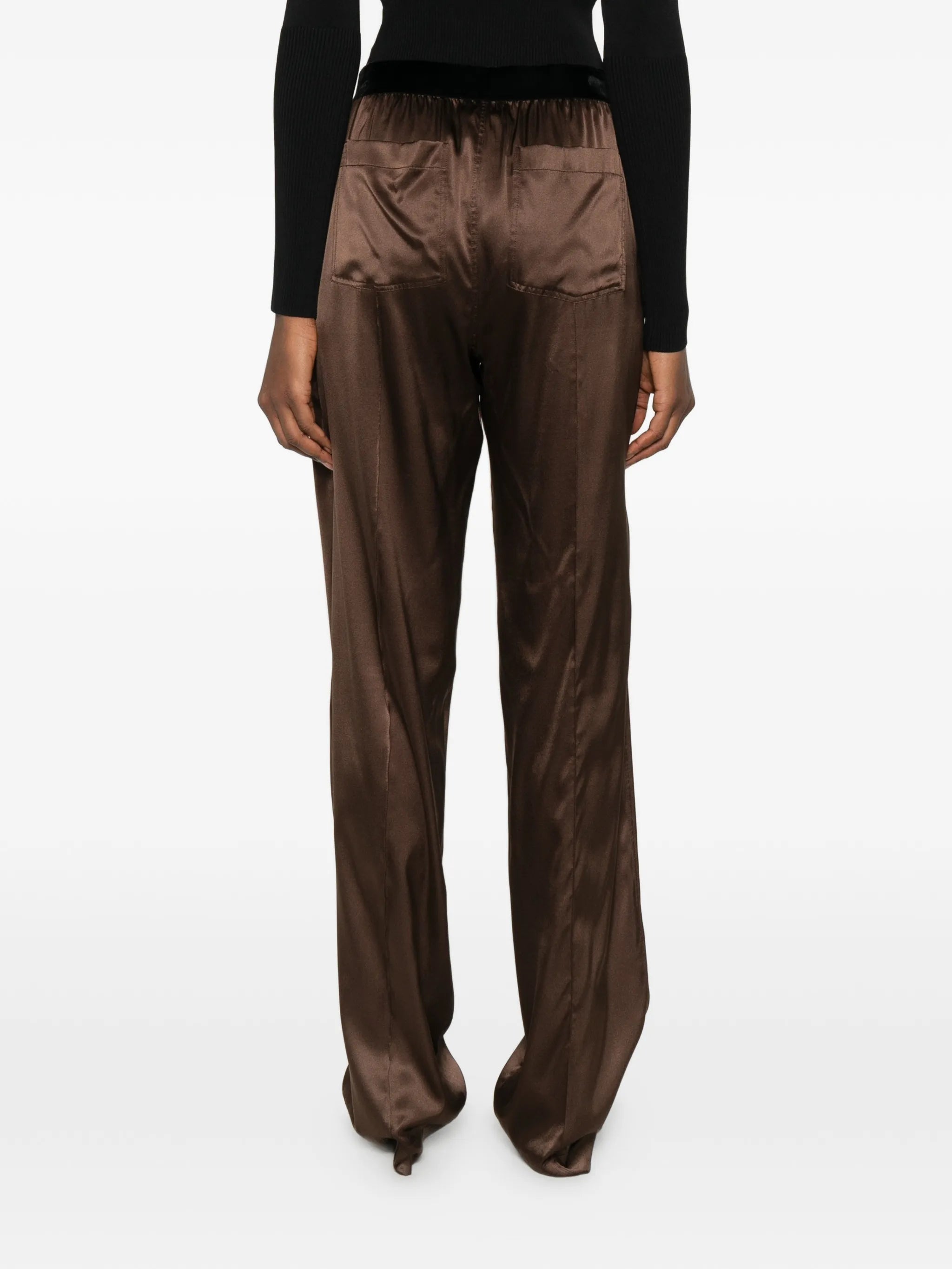 stretch silk satin pj pants