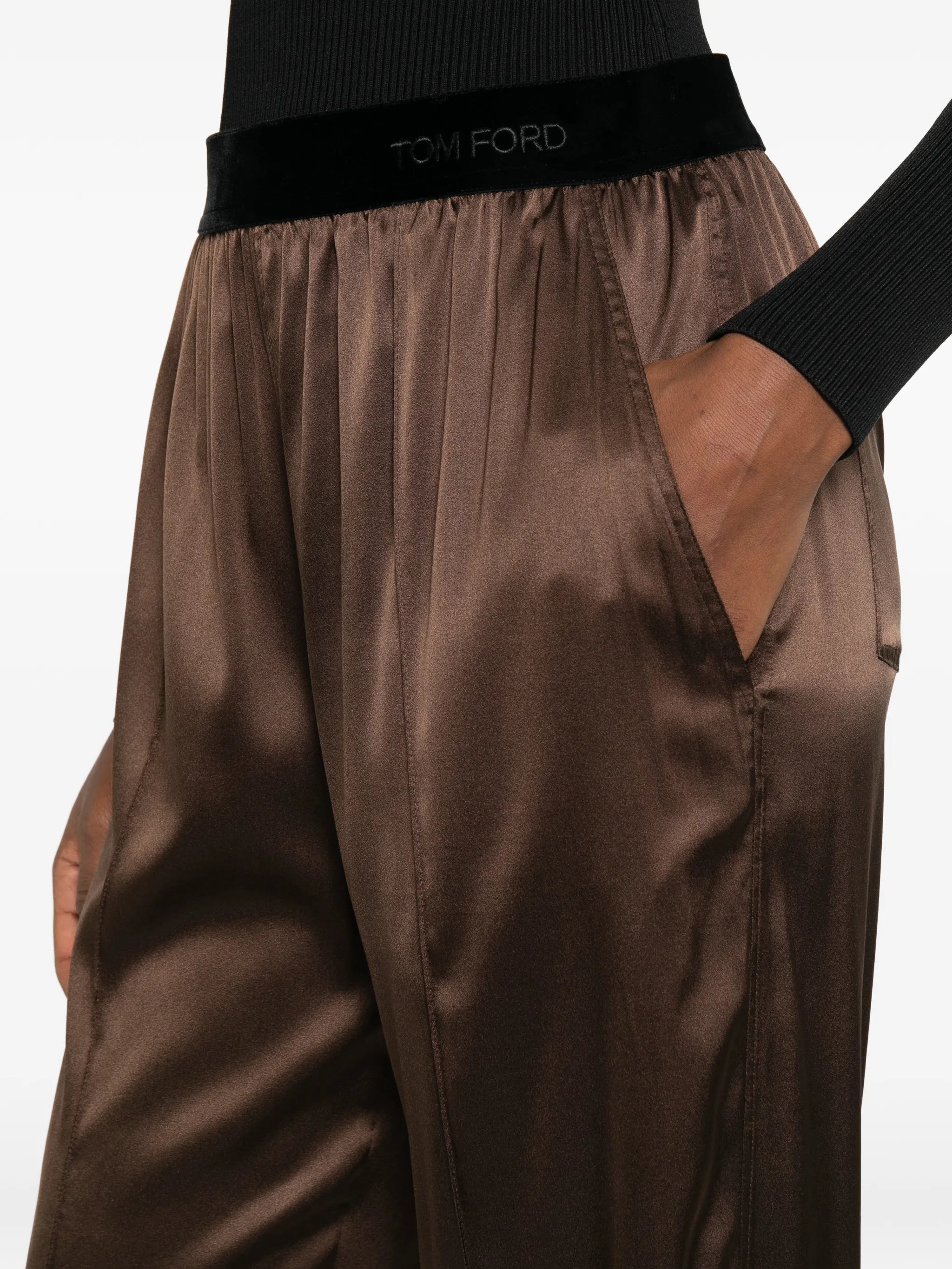 stretch silk satin pj pants