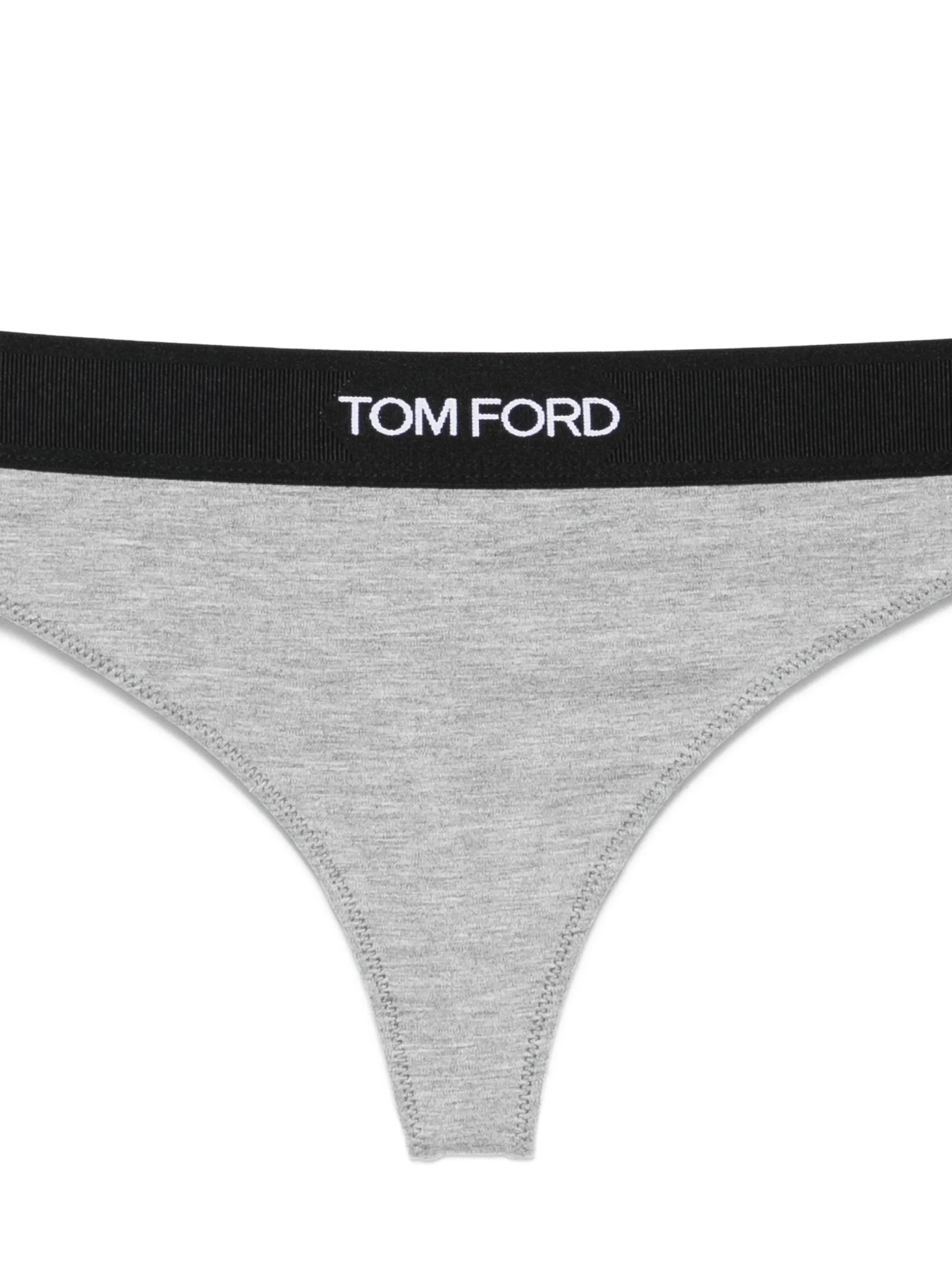 logo-waistband thong
