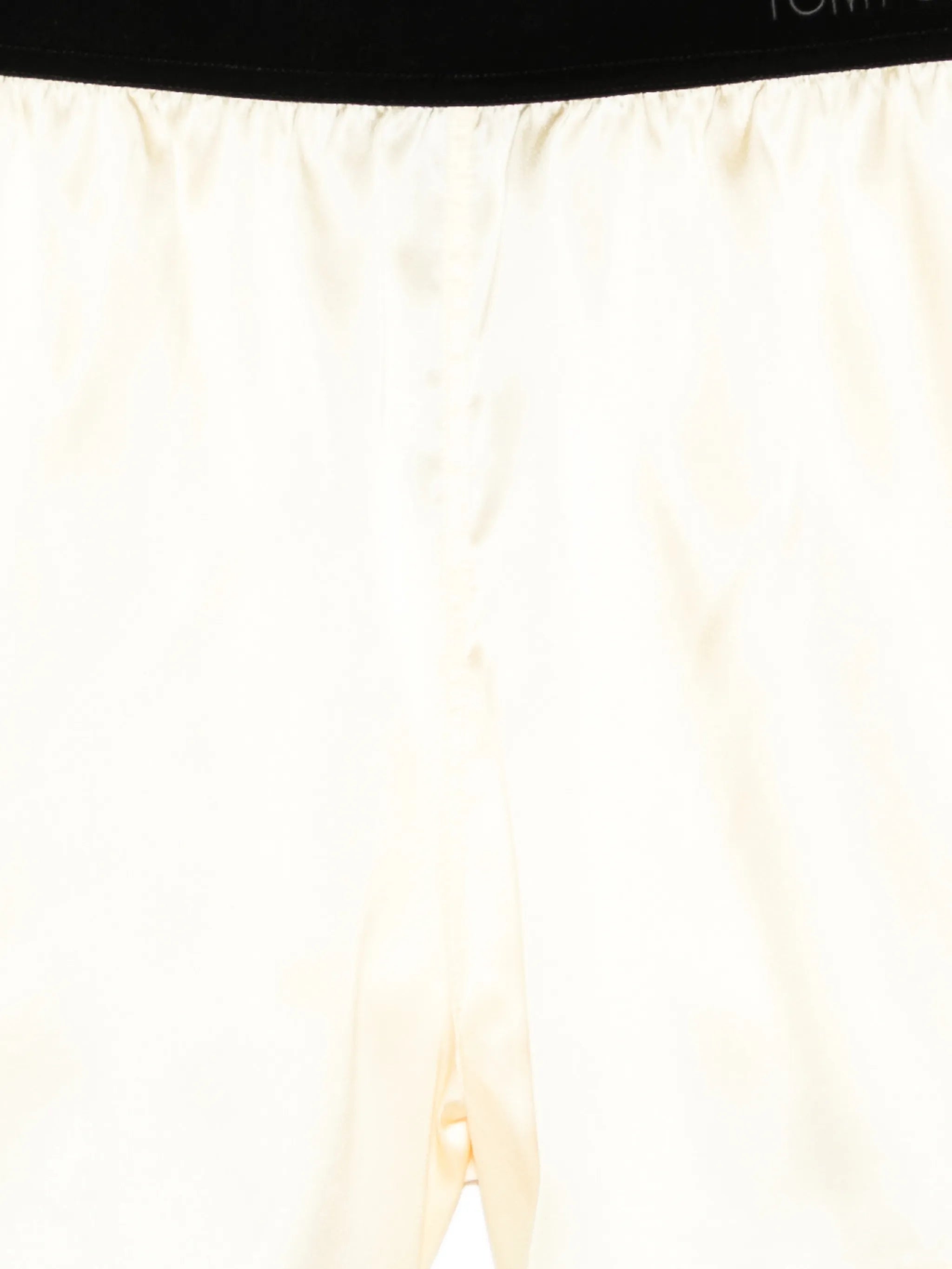 elasticated-waistband pajama shorts