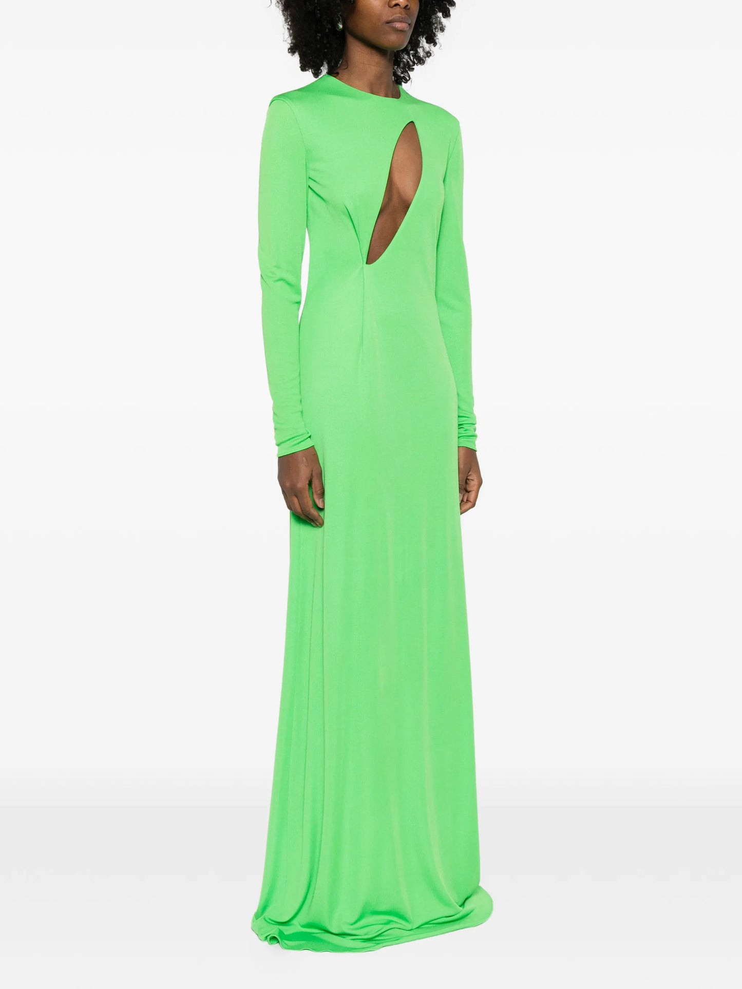 cut-out long-sleeve maxi dress