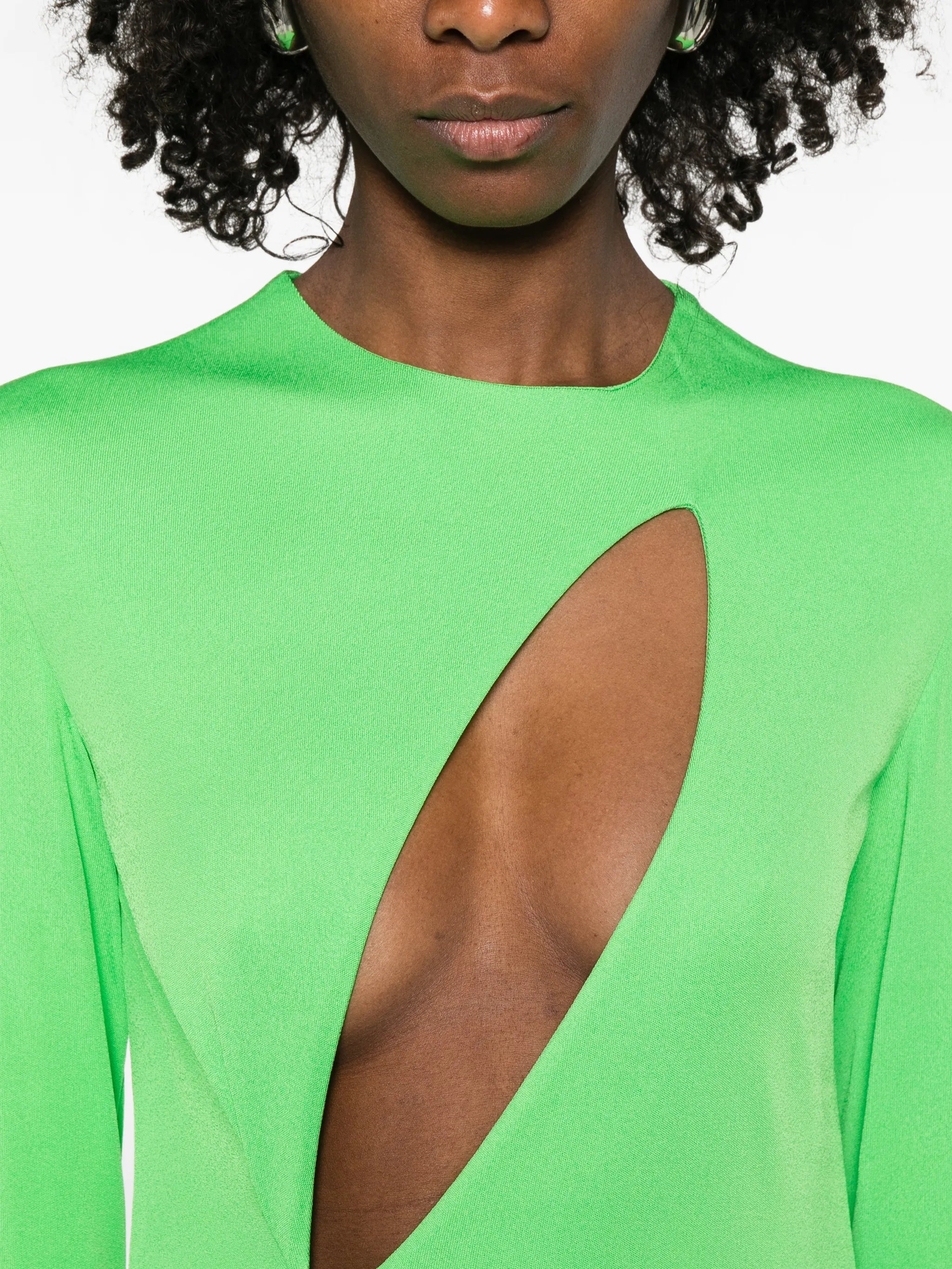 cut-out long-sleeve maxi dress