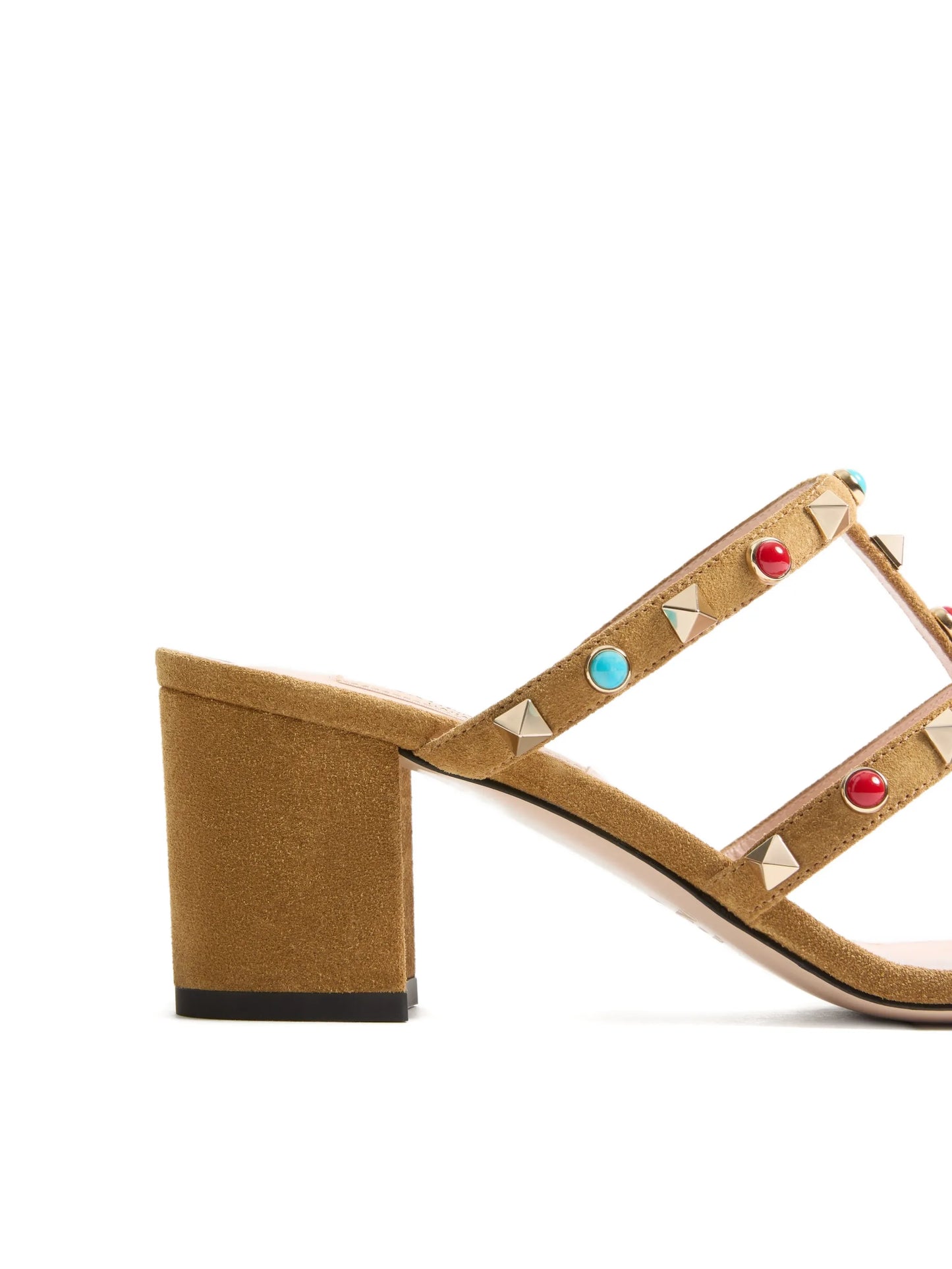 Rockstud cabochon-embellished leather sandals