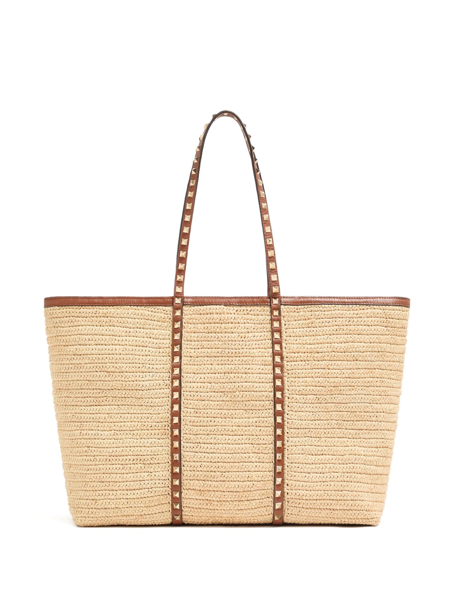 Rockstud raffia tote bag