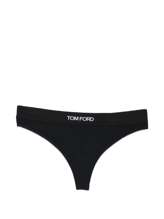 logo-waistband thong