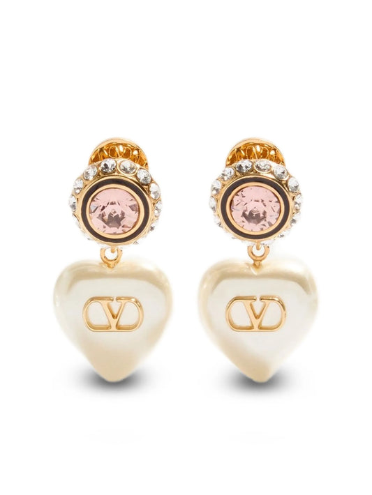 Vlogo signature heart-pendant earrings