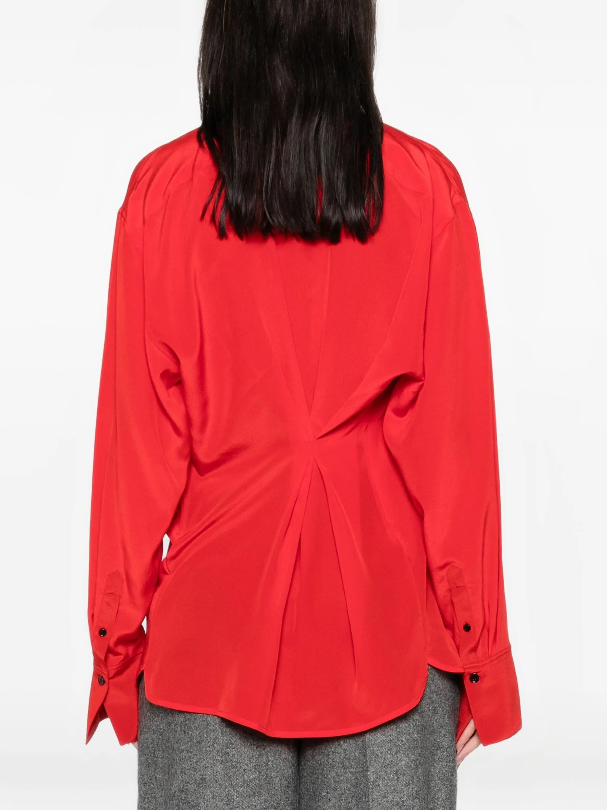 tie-neck blouse
