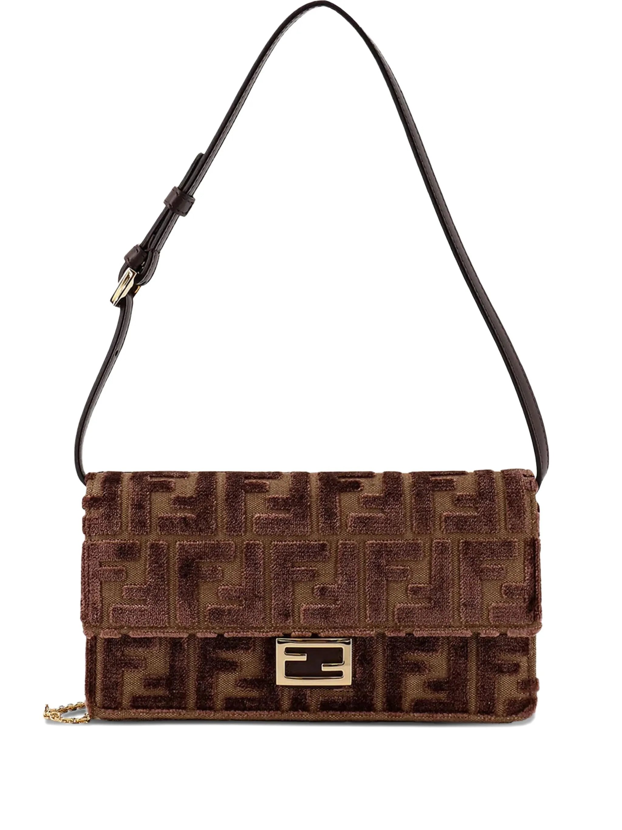 FF-motif chain shoulder bag