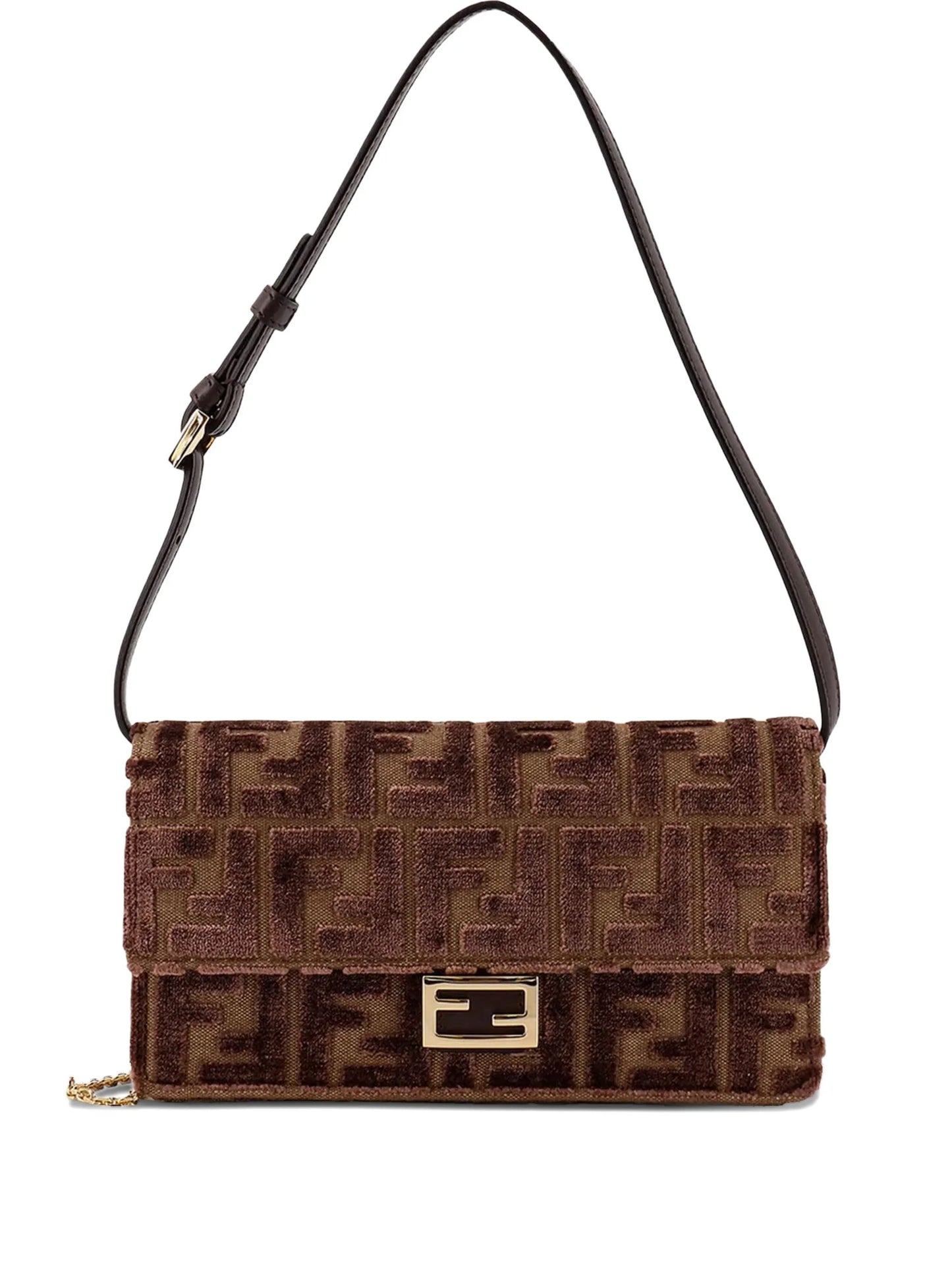 FF-motif chain shoulder bag