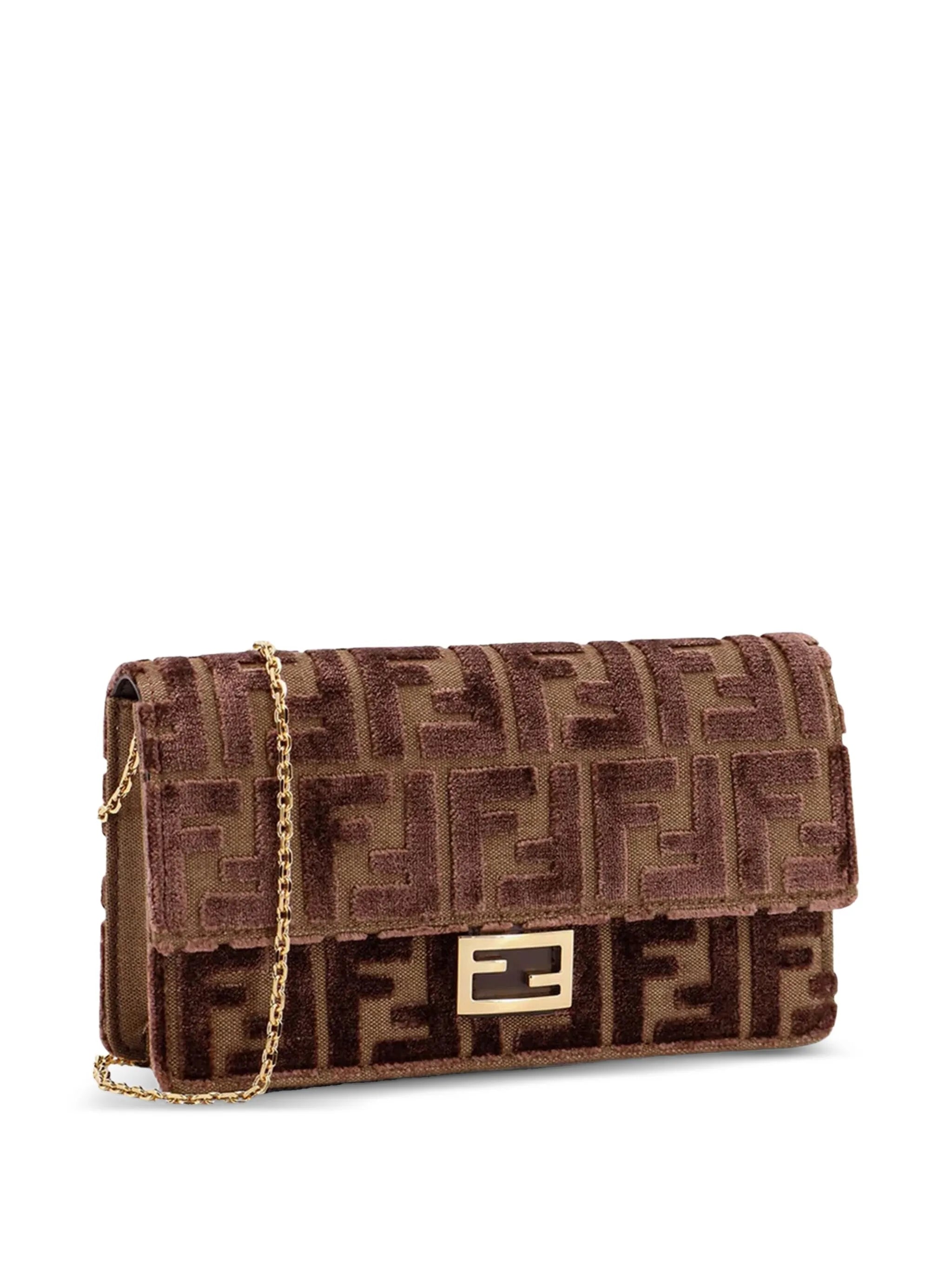 FF-motif chain shoulder bag