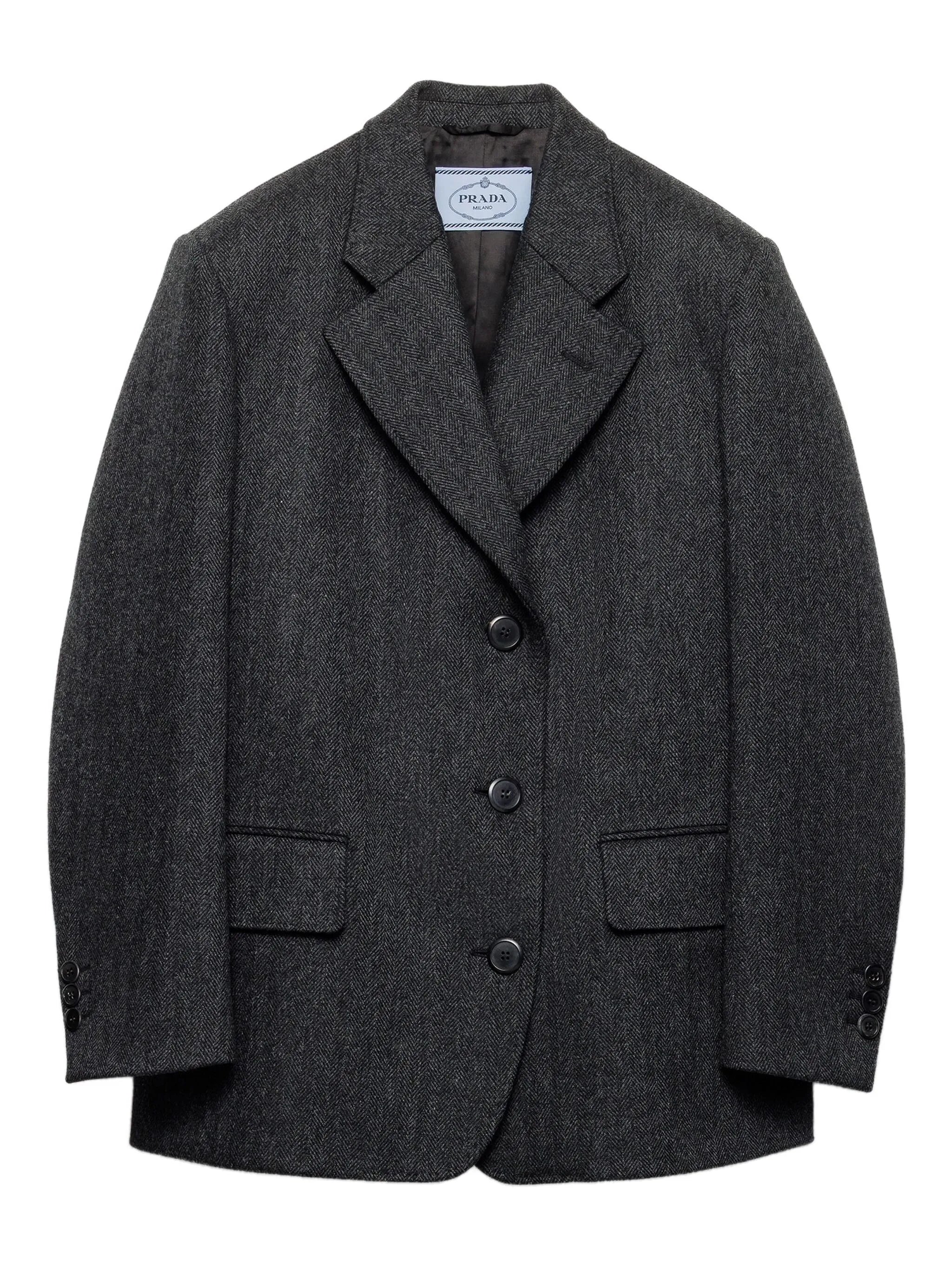 button chevron-pattern jacket