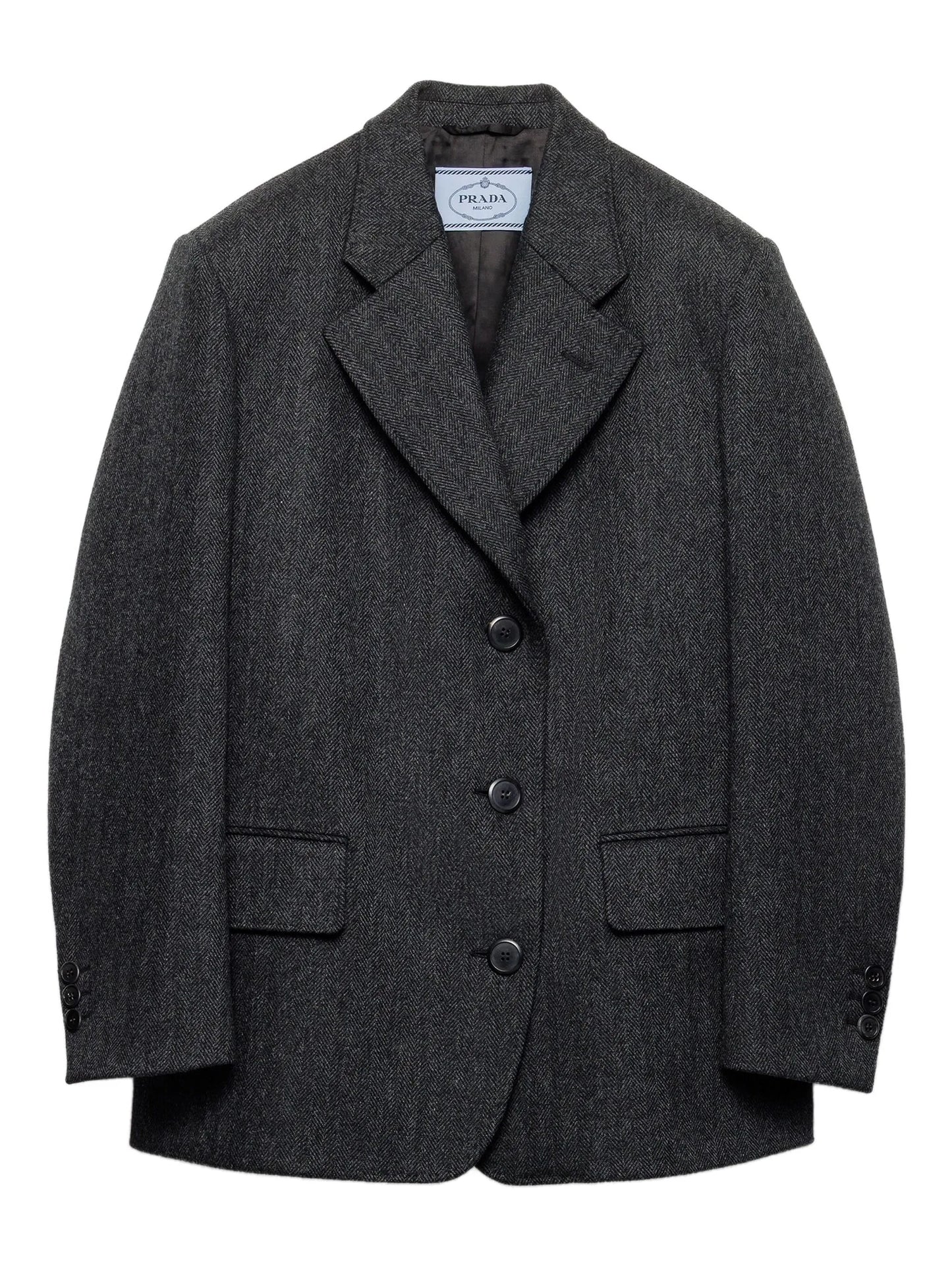 button chevron-pattern jacket