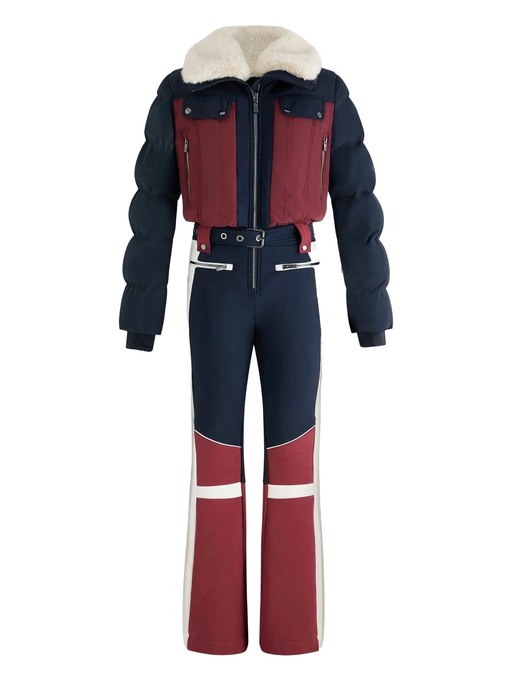 Karei faux-fur collar ski suit