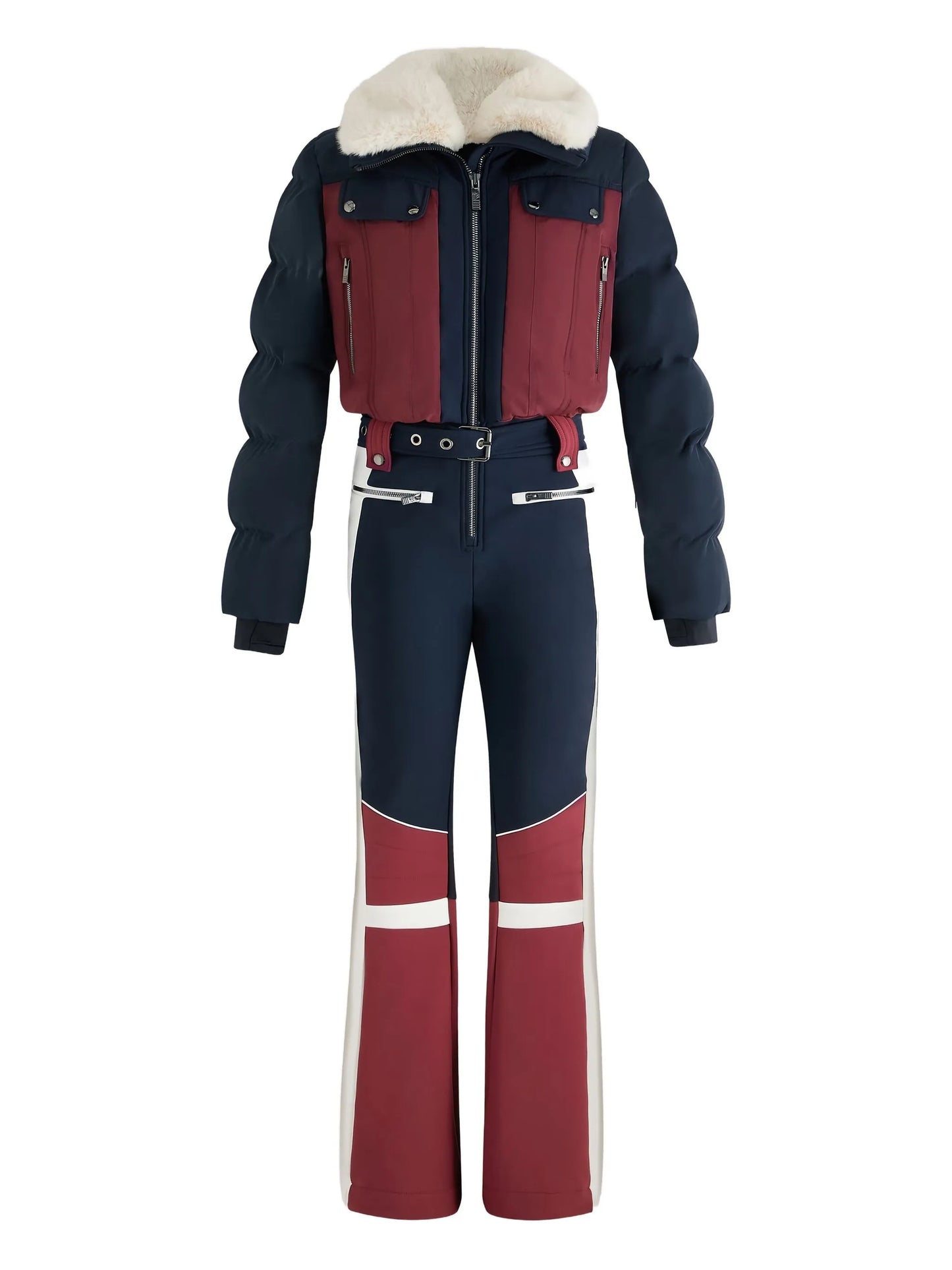 Karei faux-fur collar ski suit