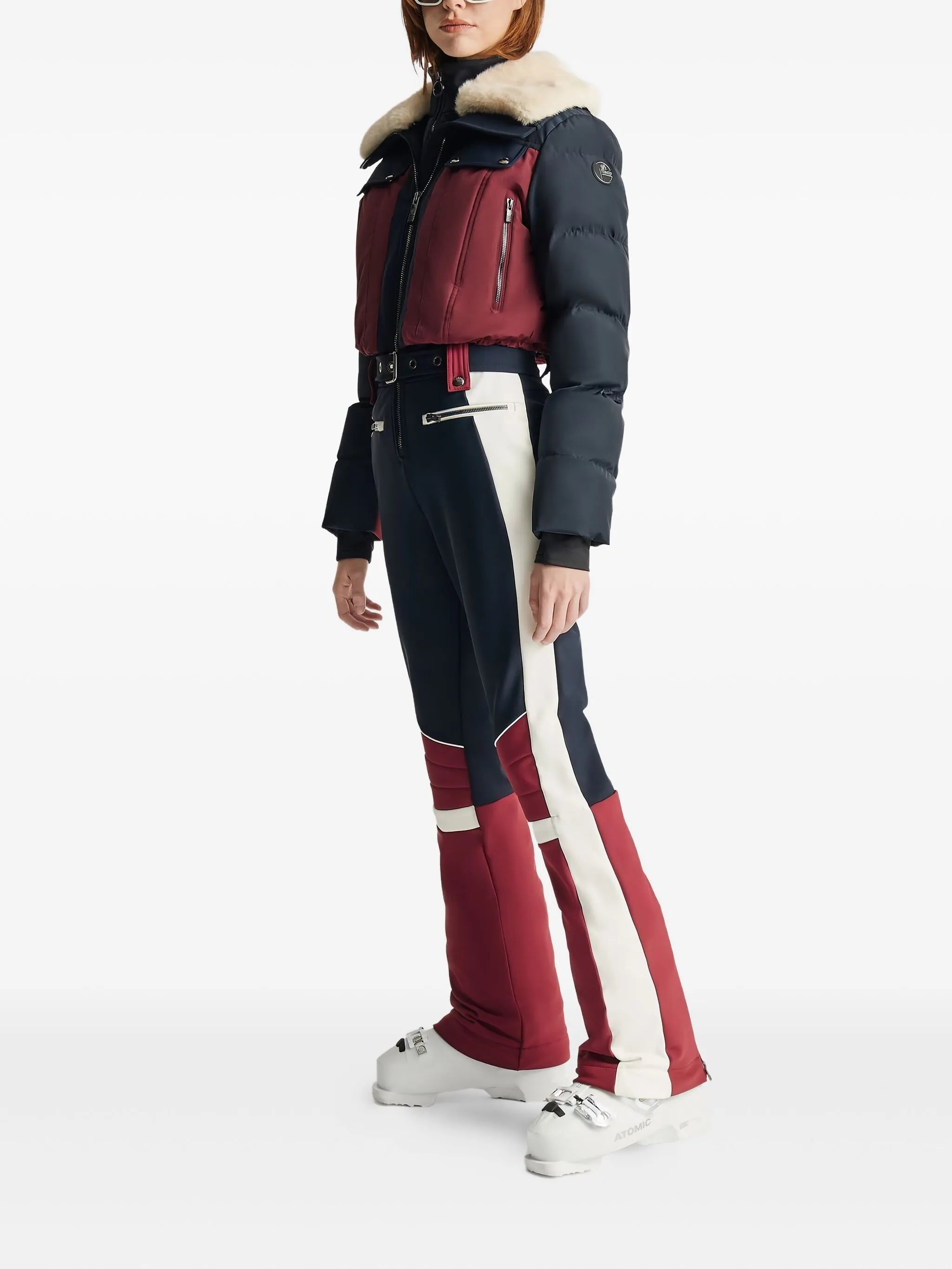 Karei faux-fur collar ski suit