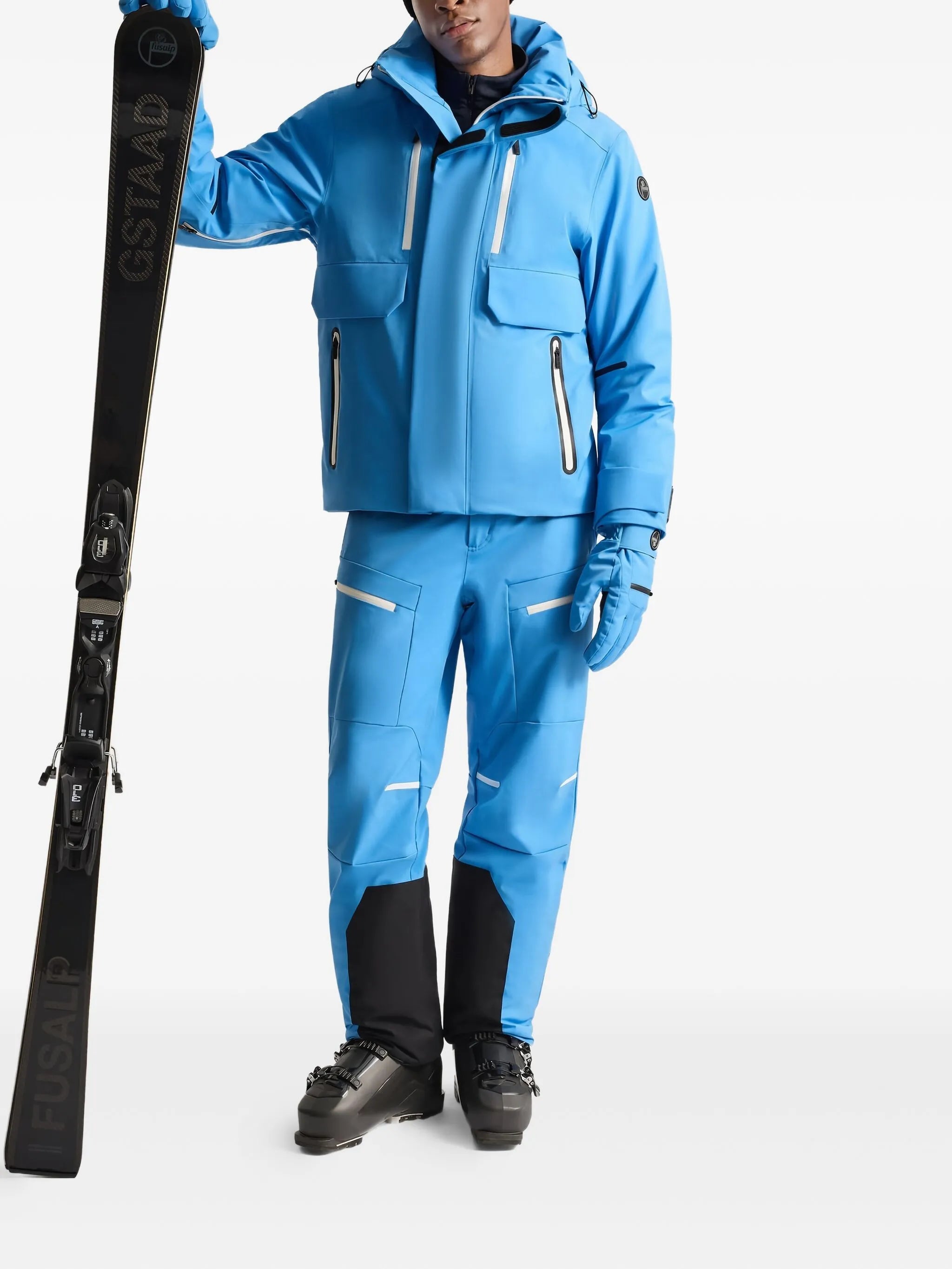 John hooded multiple-pockets ski jacket
