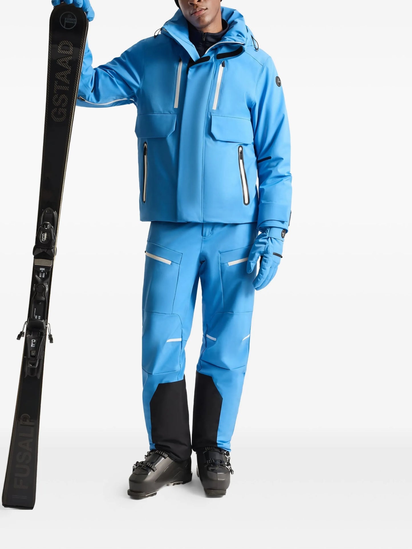 John hooded multiple-pockets ski jacket