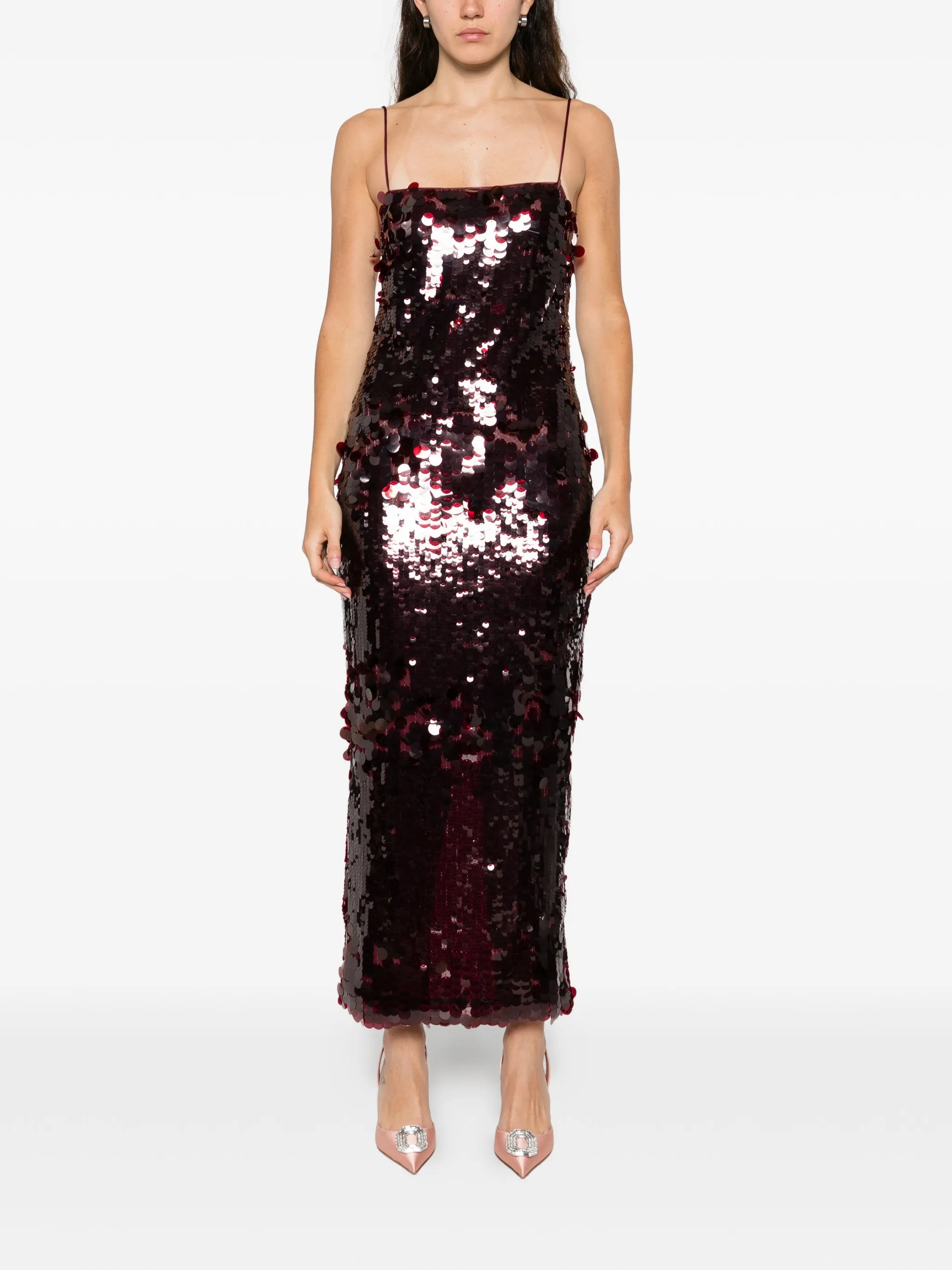 Alana sequin strap midi dress