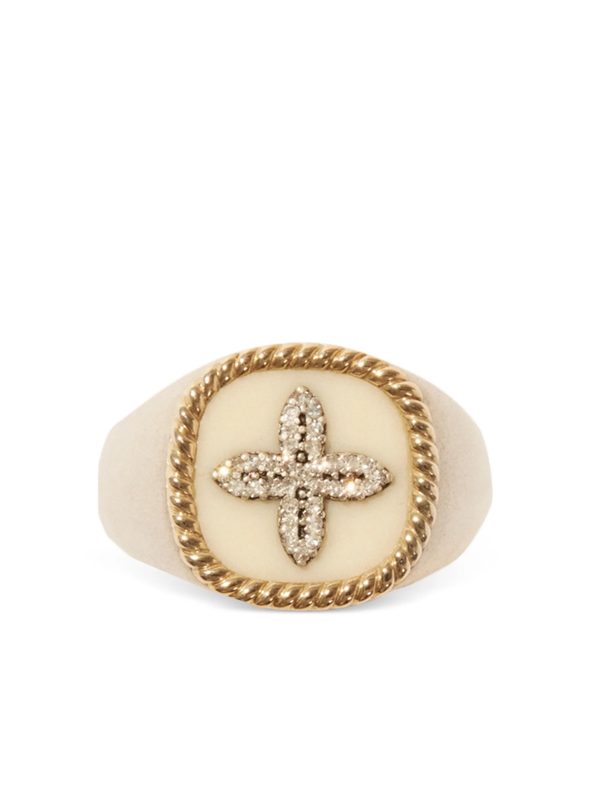Bowie diamond signet ring