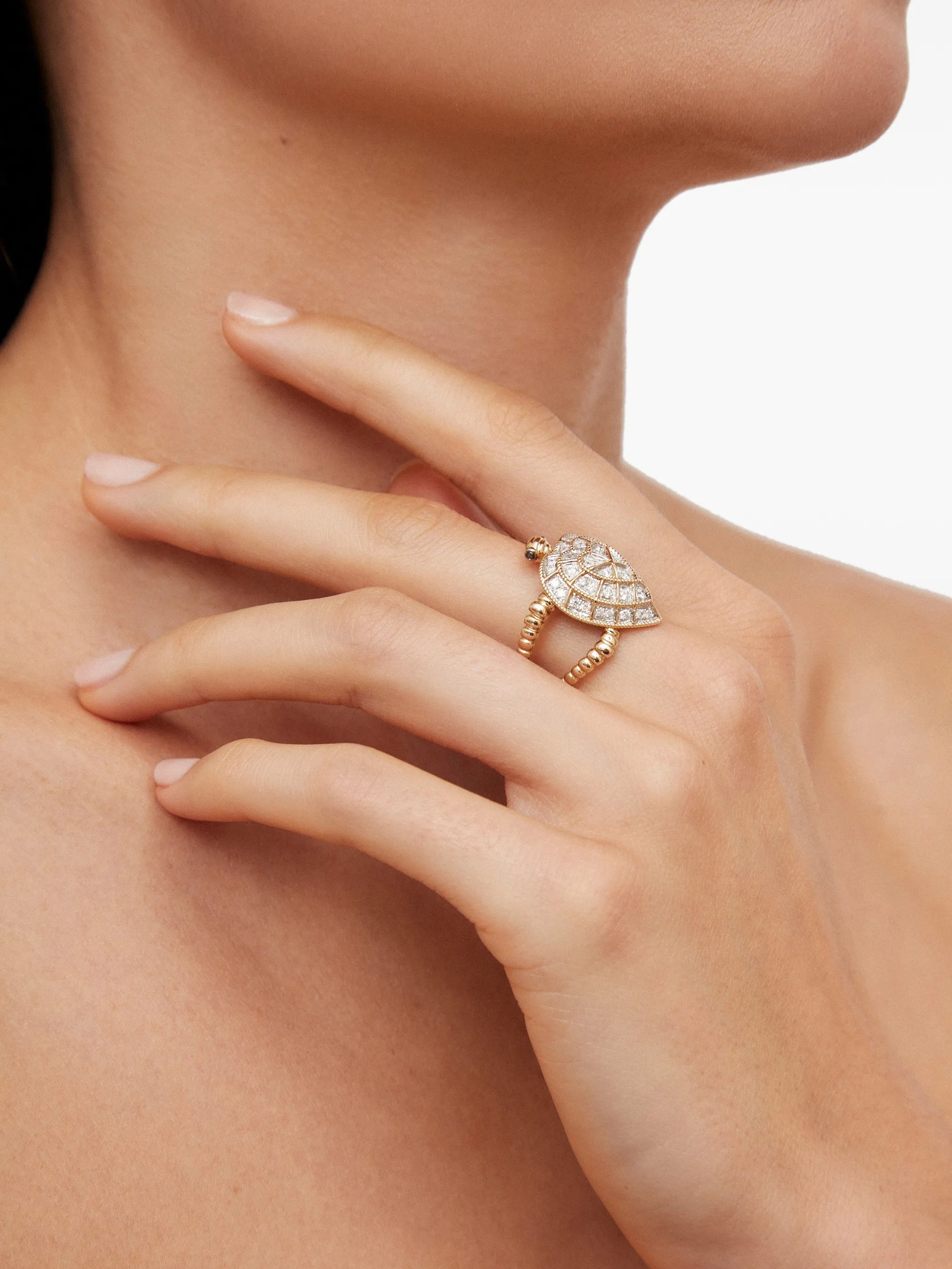Tortoise diamond ring