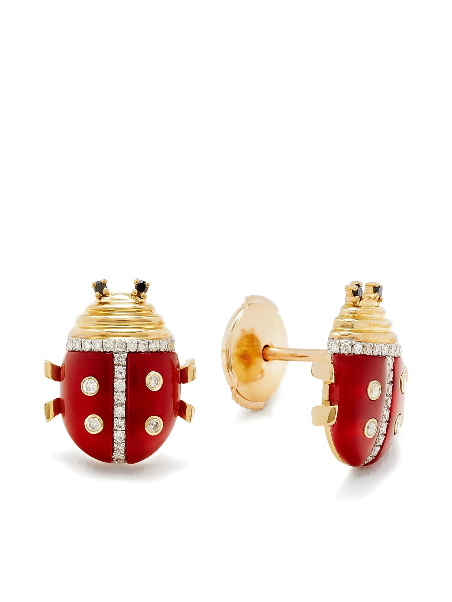 Ladybug diamond earrings