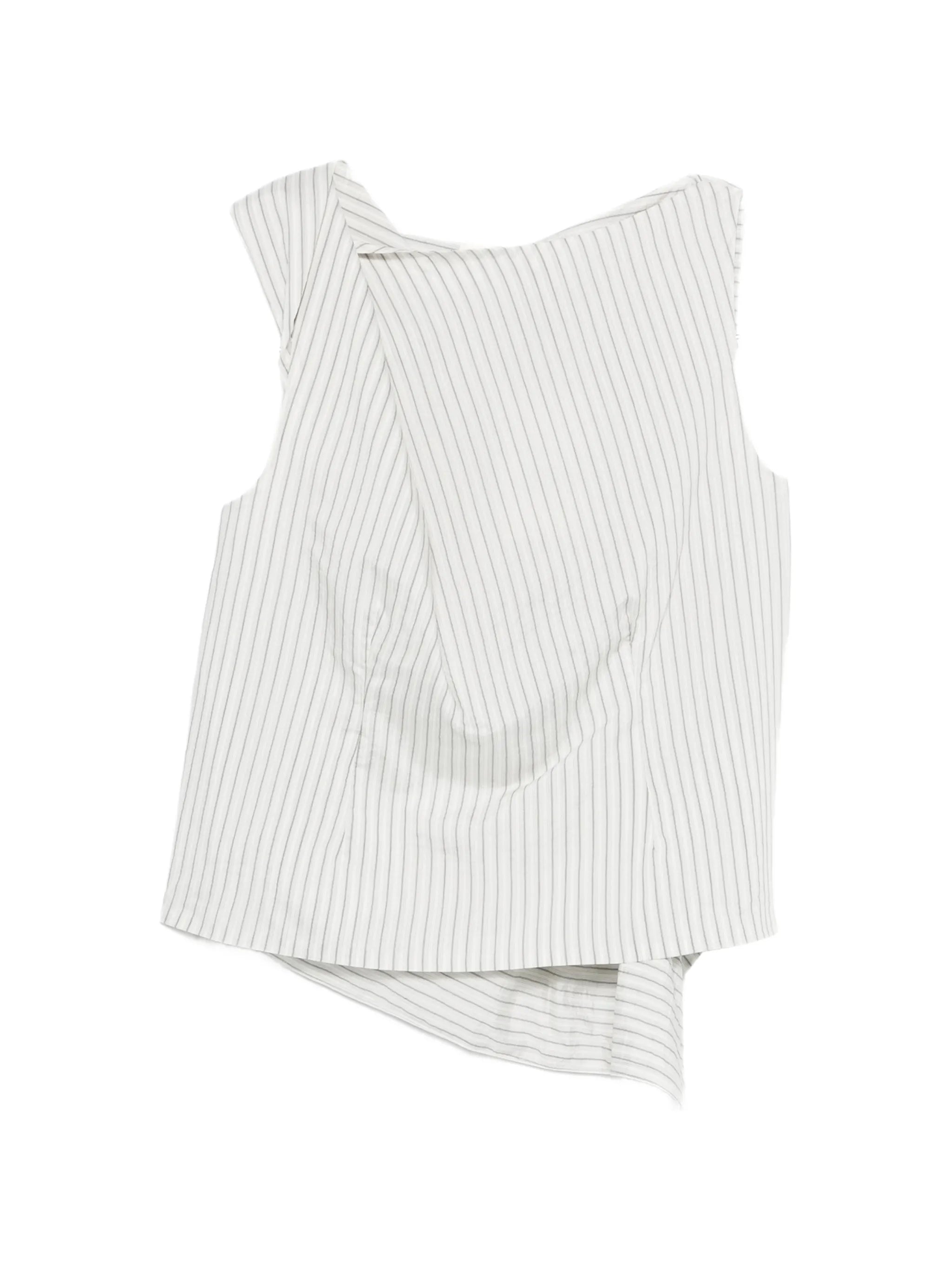 draped striped blouse