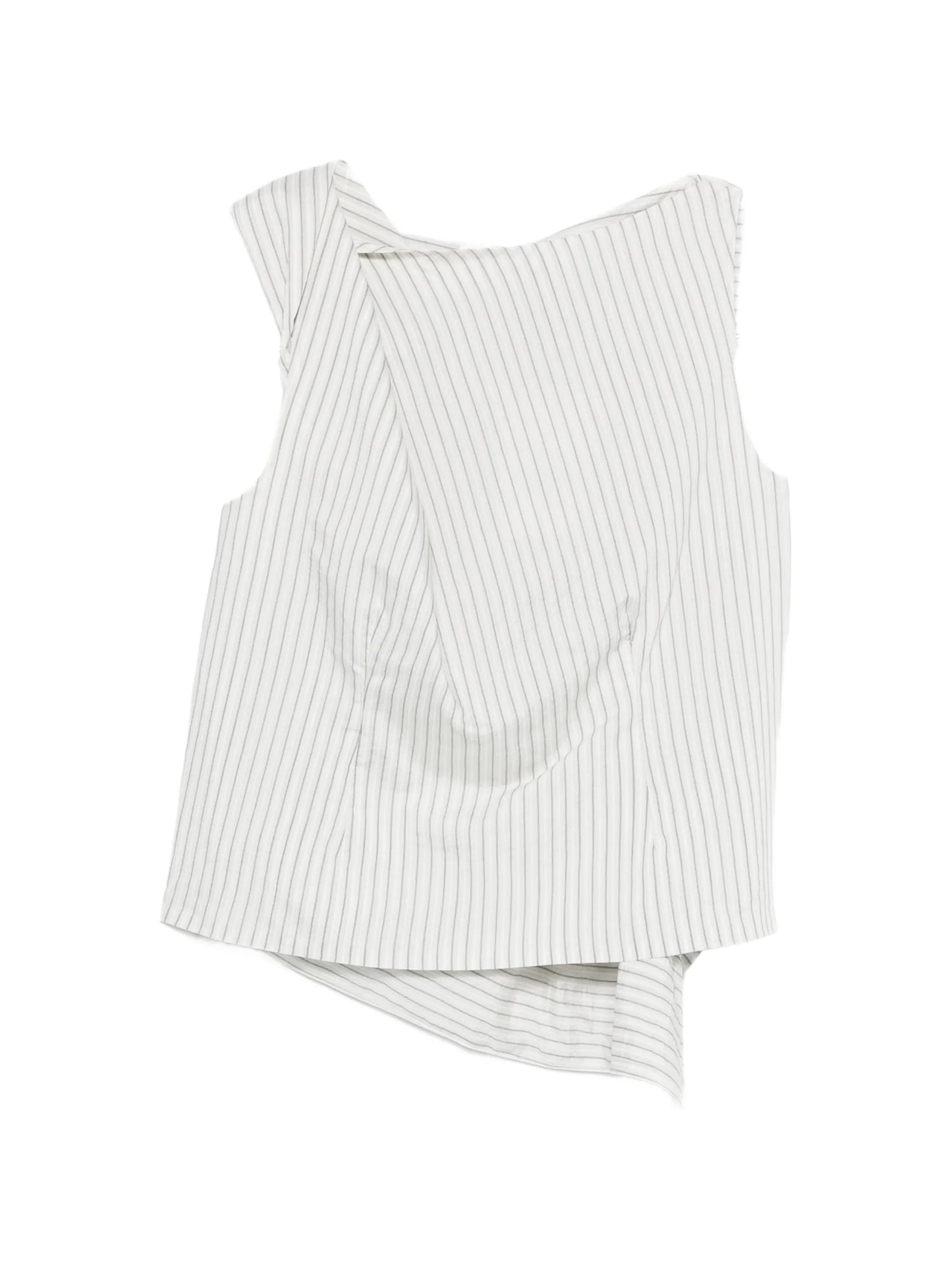 draped striped blouse
