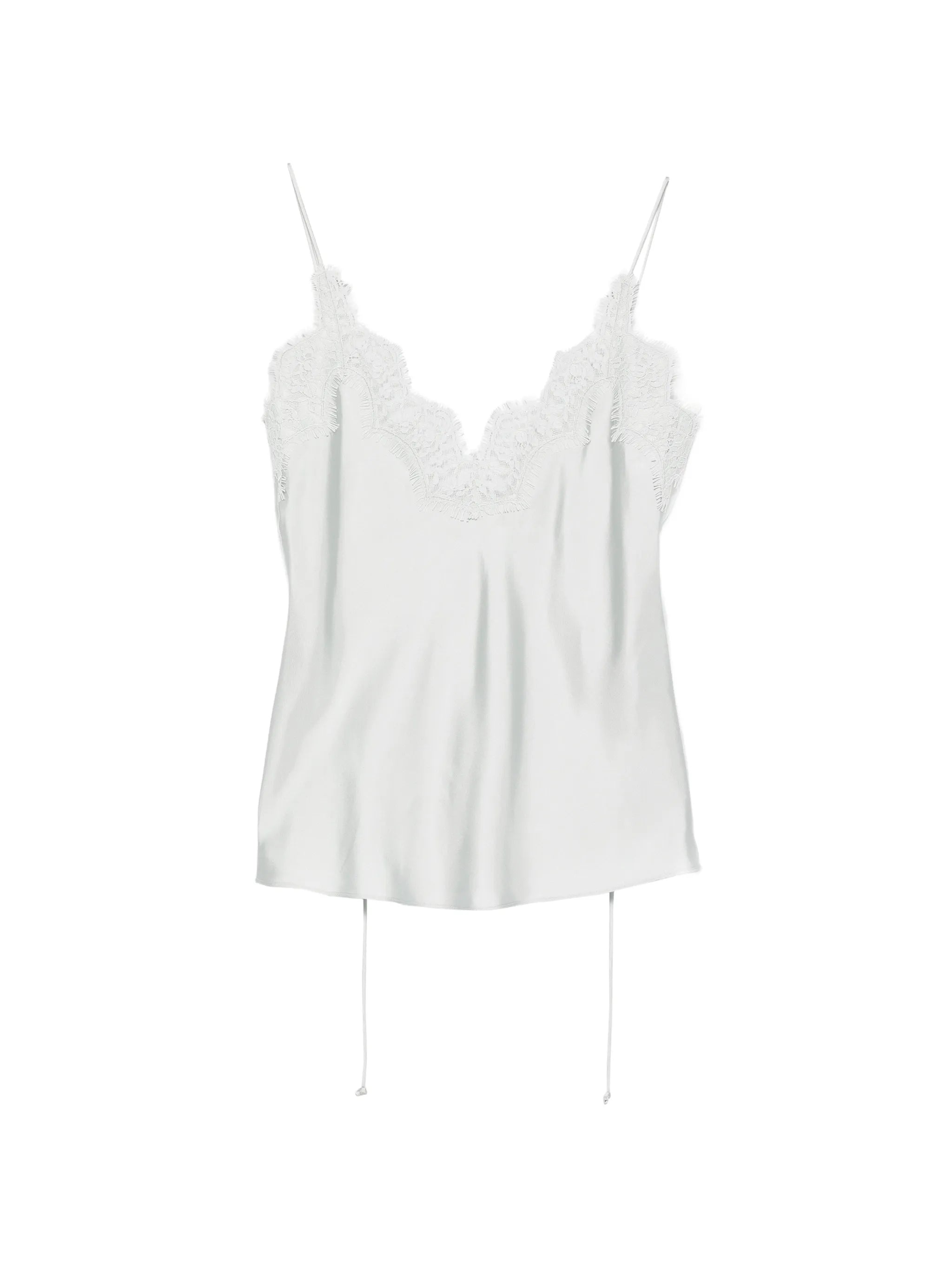 lace-trim silk top