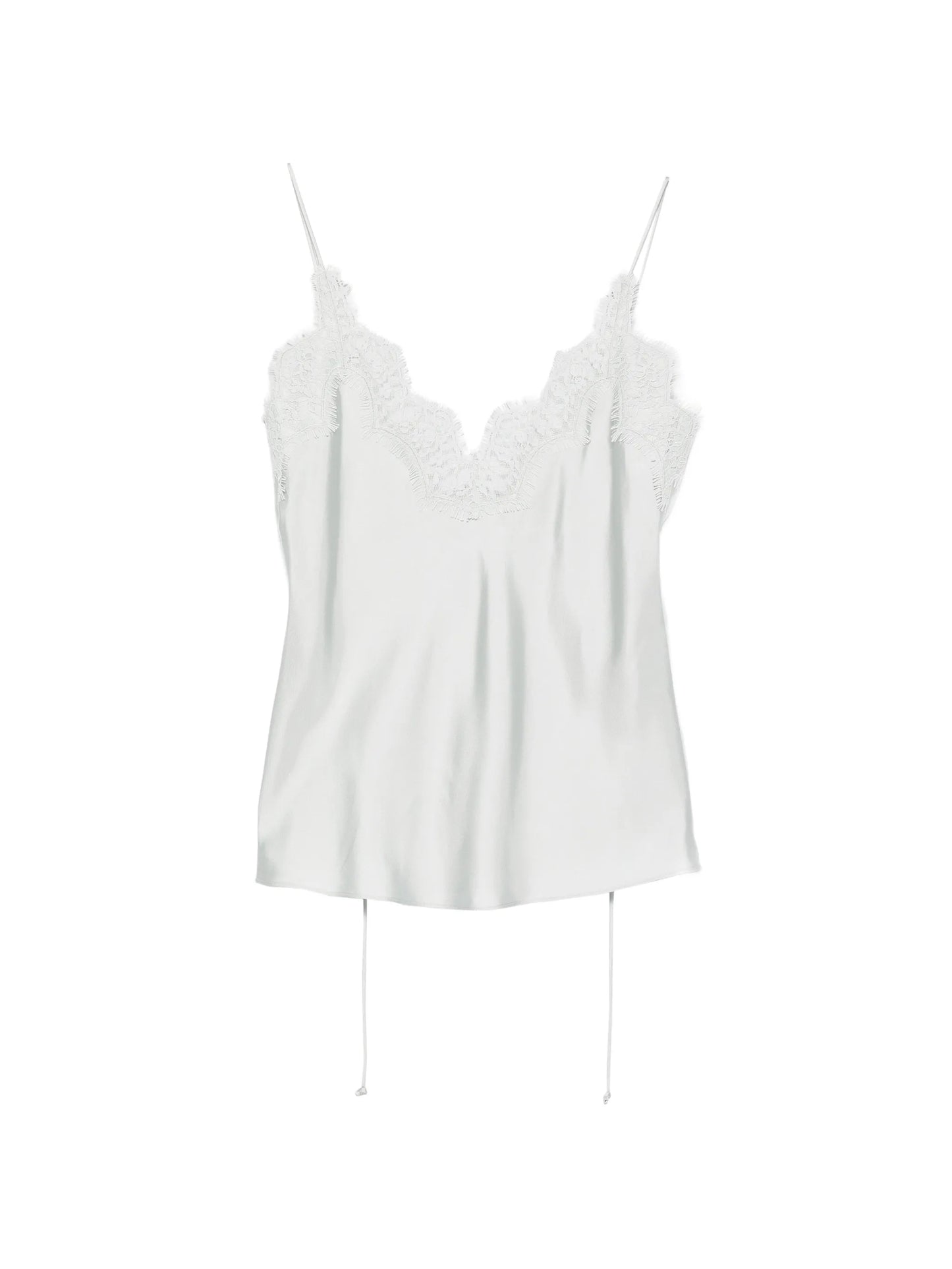 lace-trim silk top