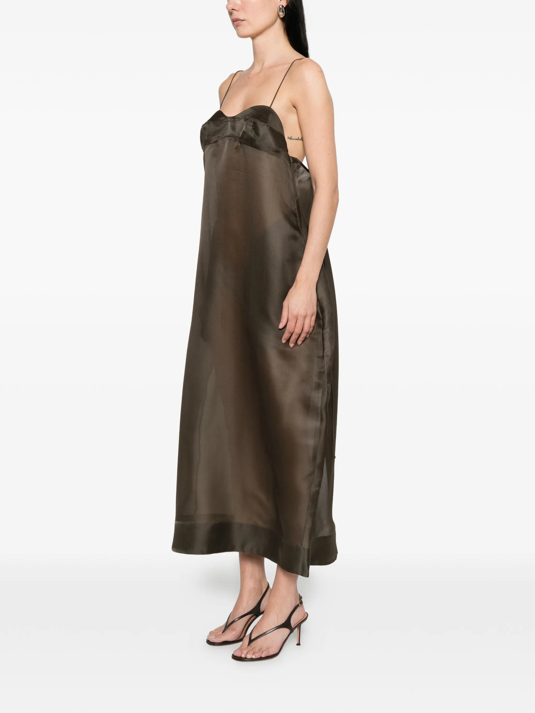 bustier sheer midi dress