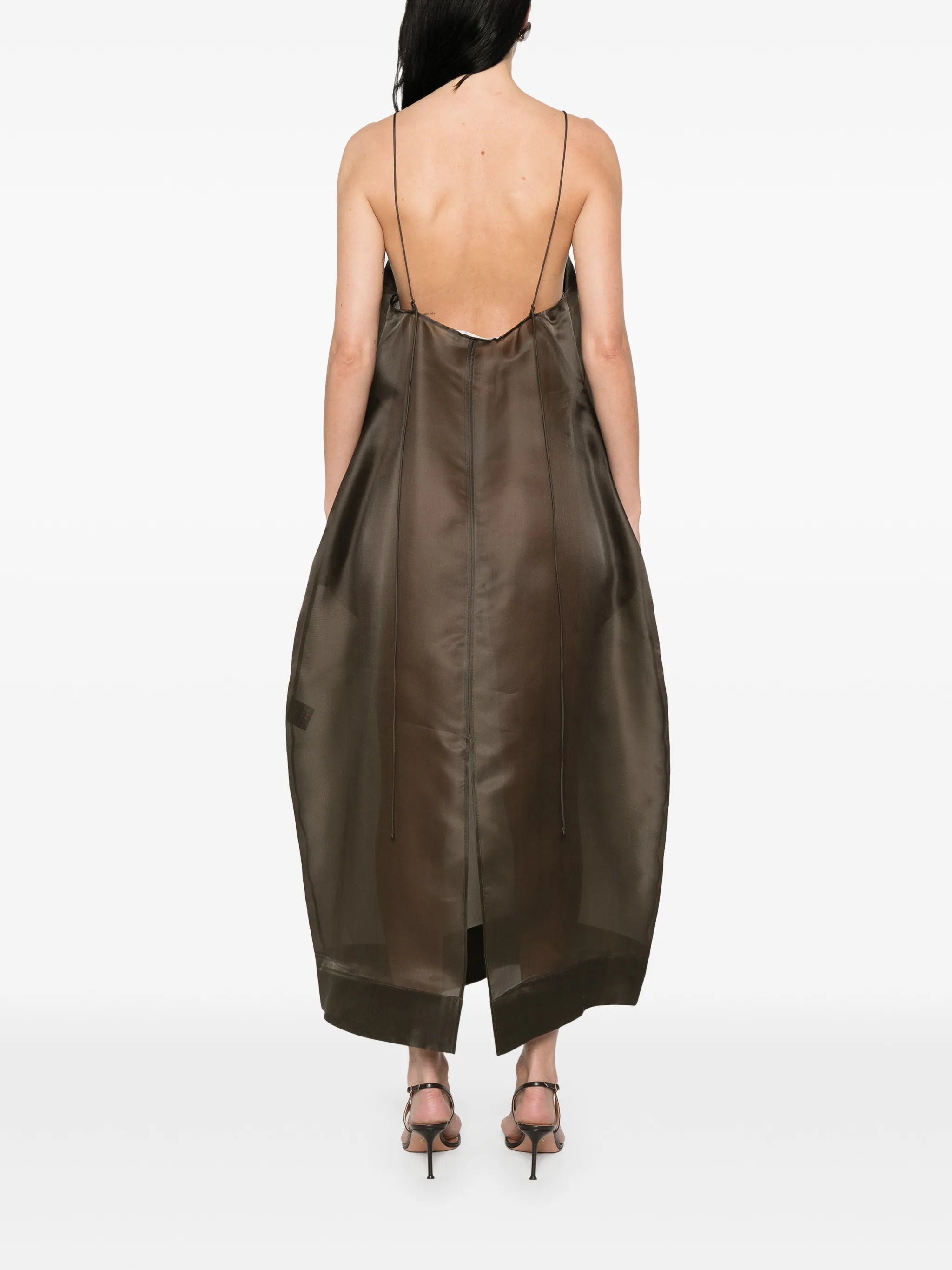 bustier sheer midi dress