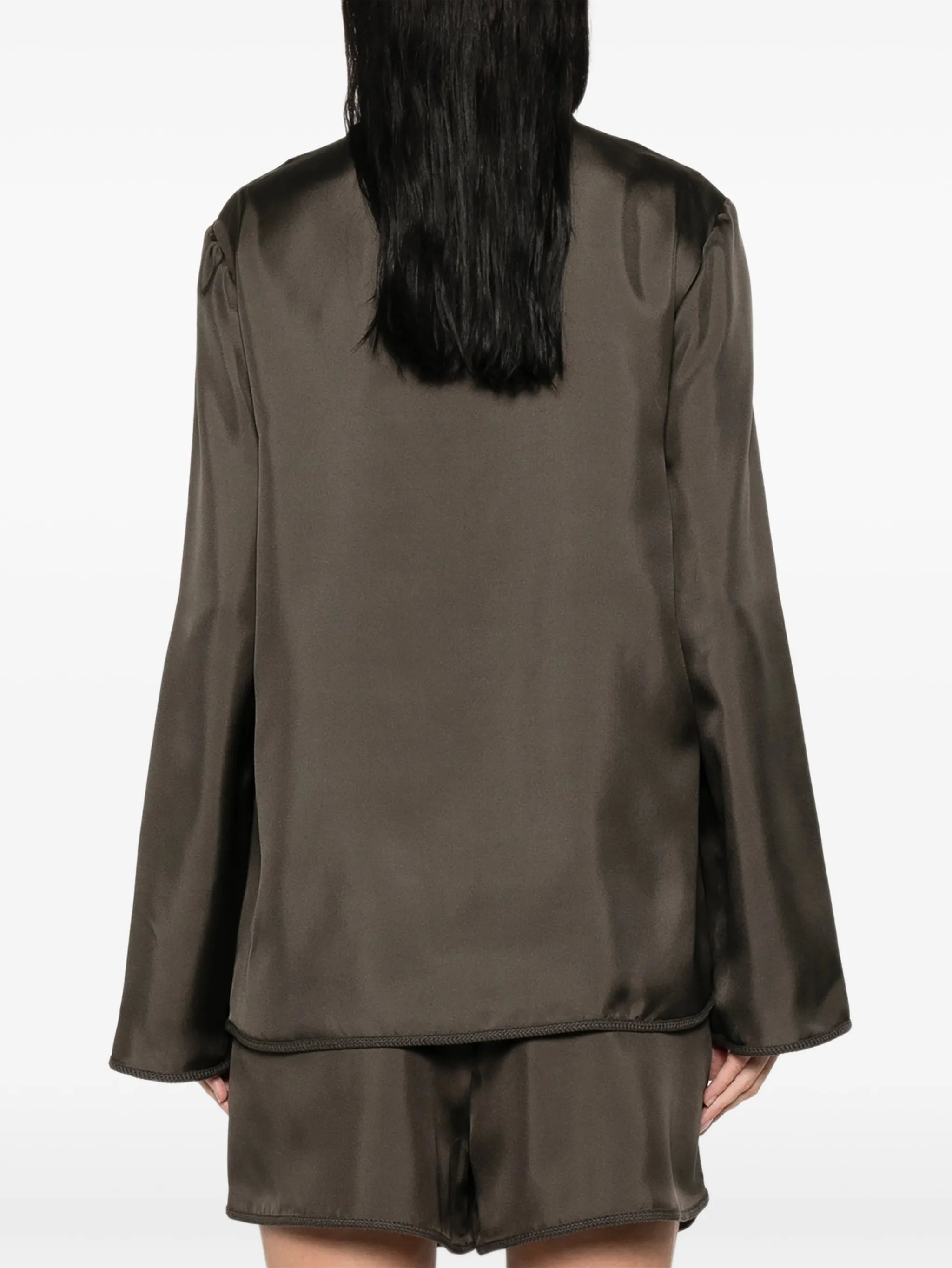 pankou-closure silk blouse