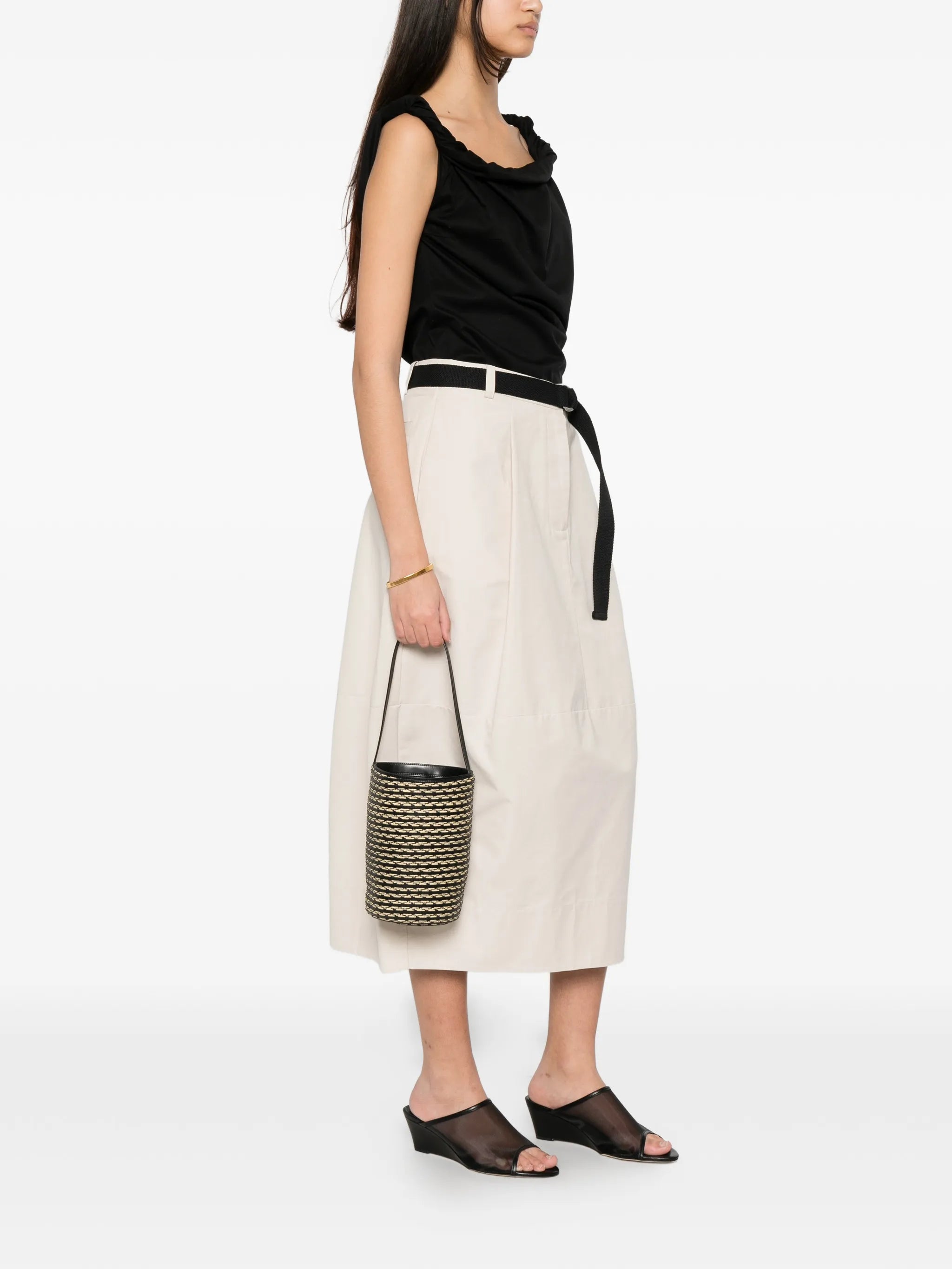 pleated cocoon skirt