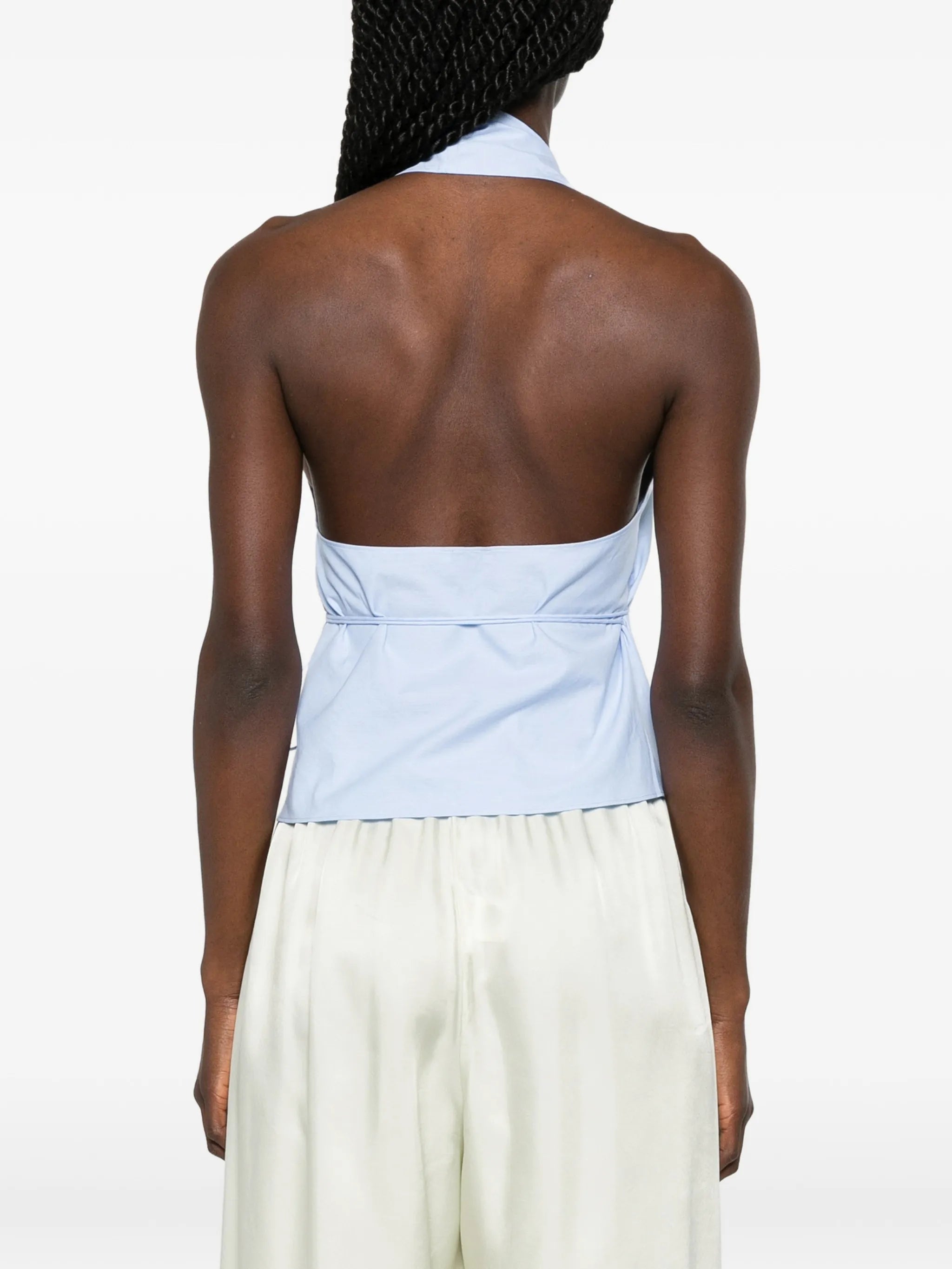 Oxford wrap top