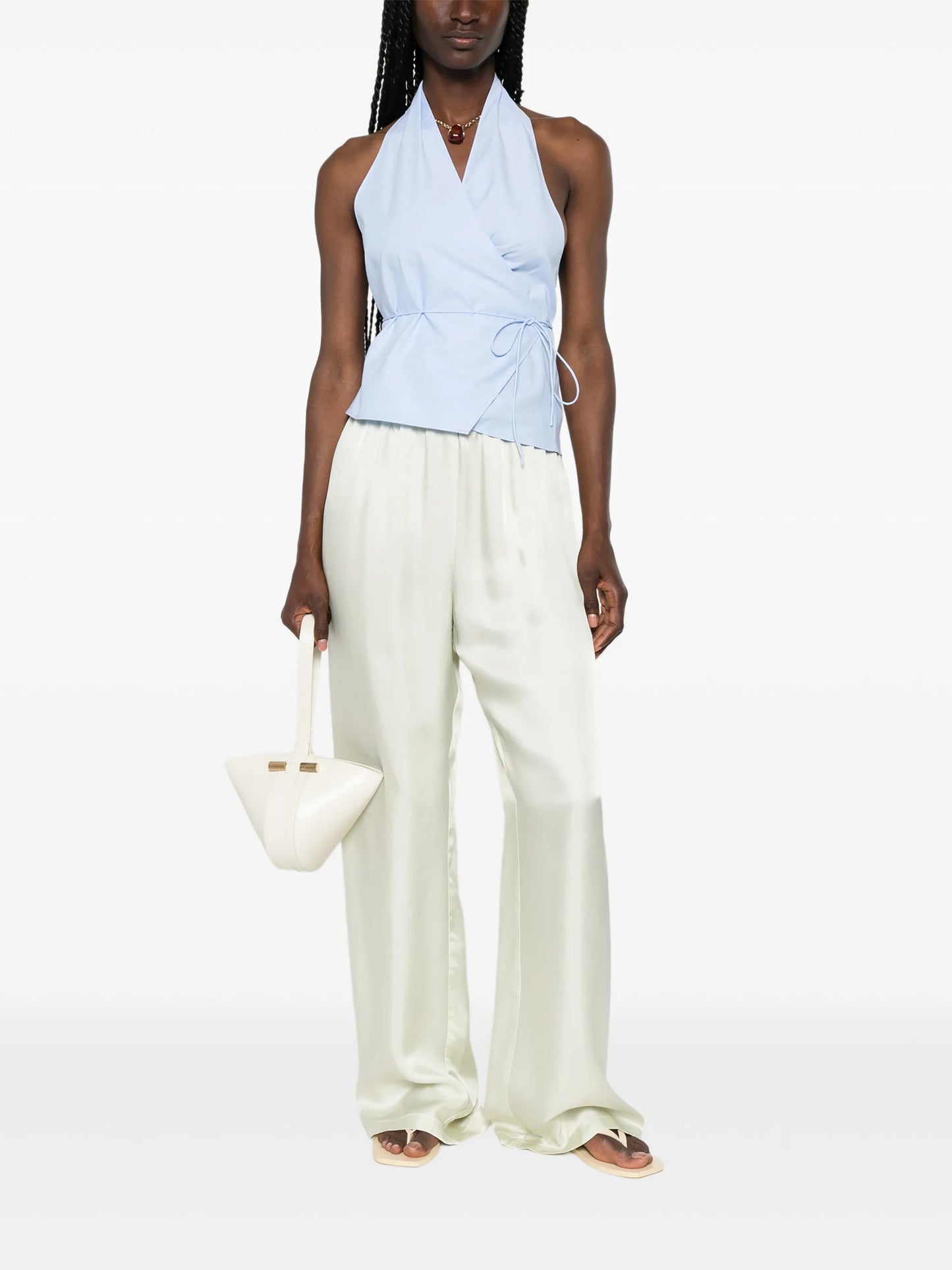 Oxford wrap top