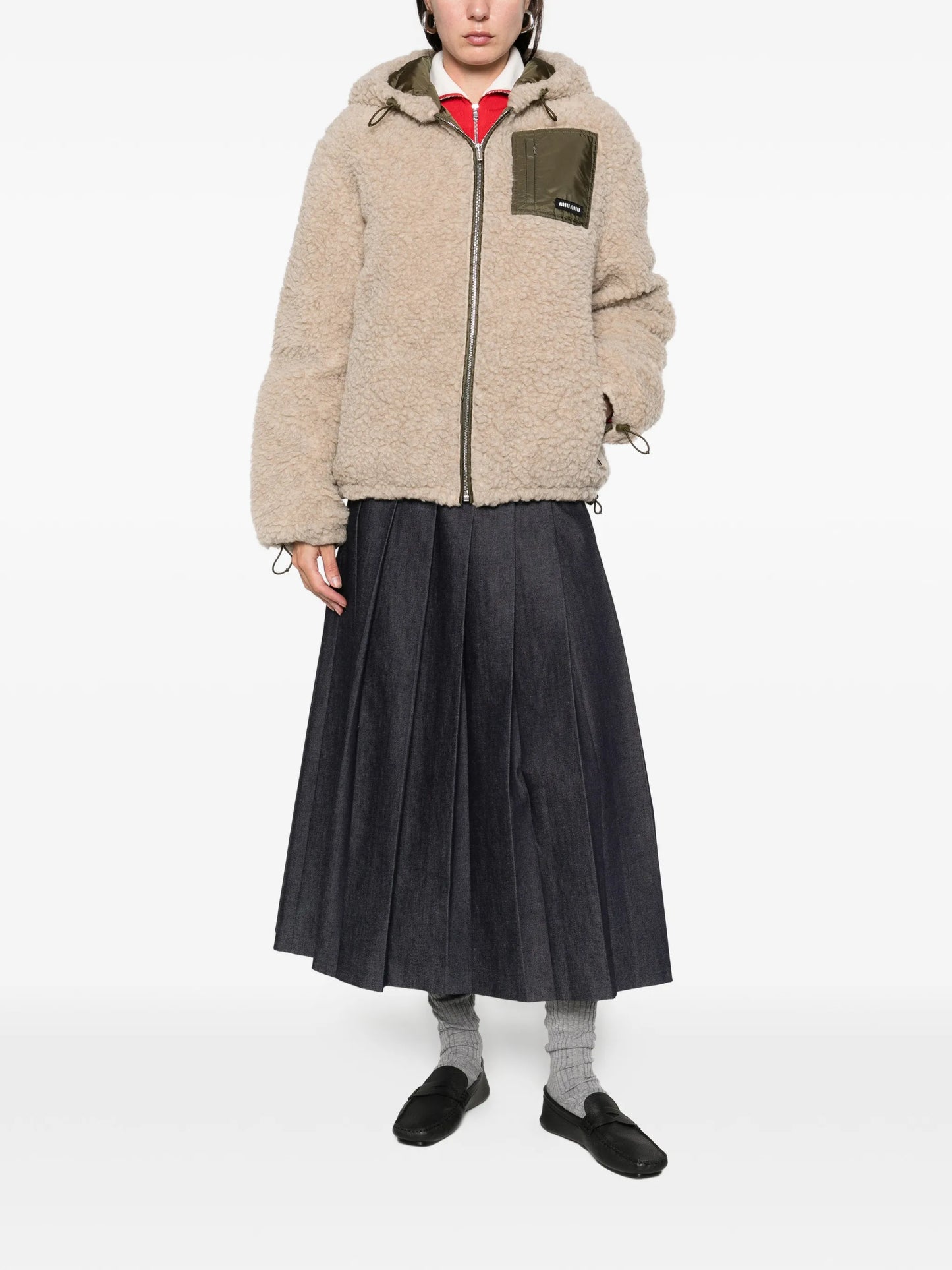 hooded chest-pocket jacket