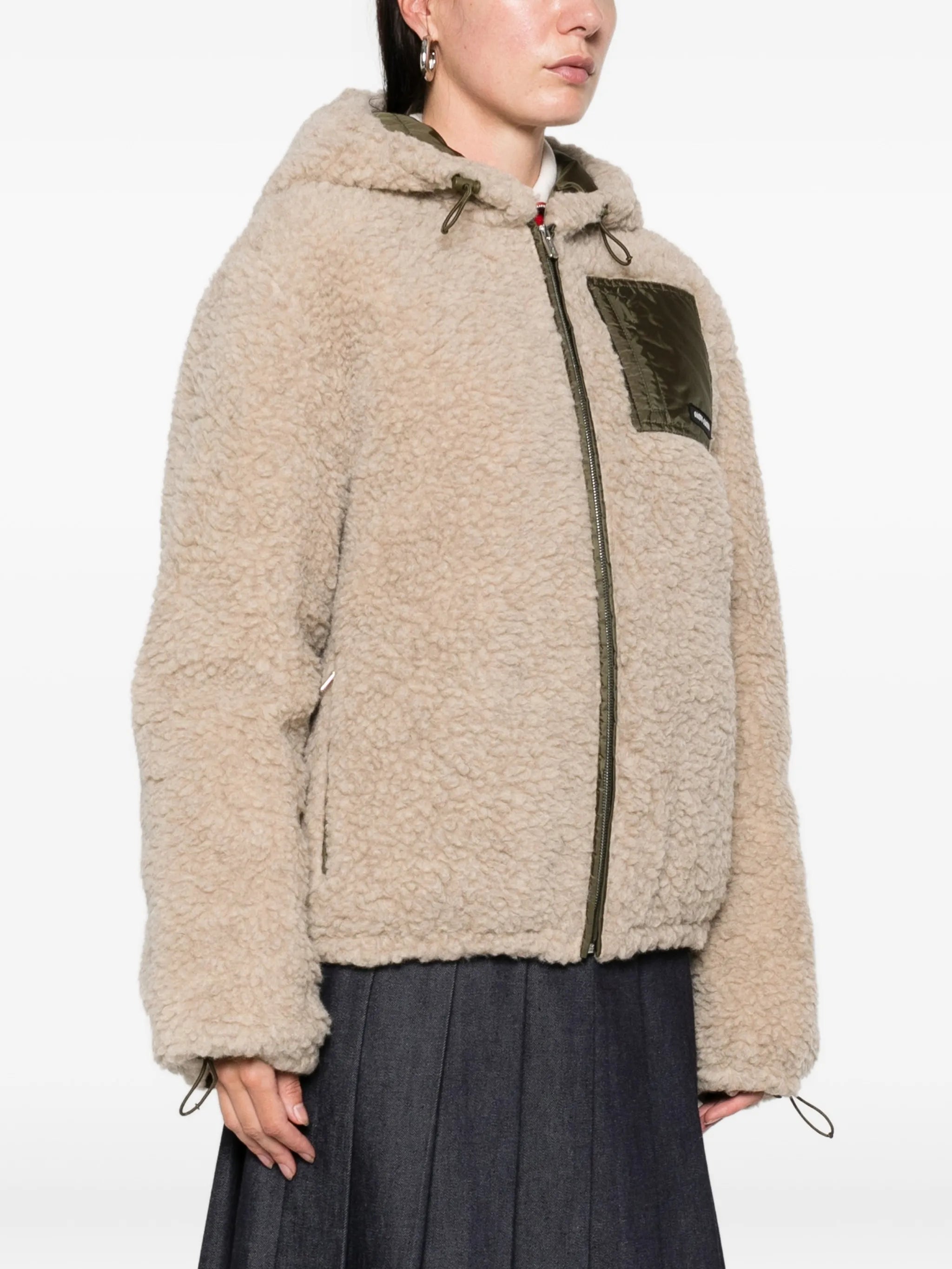 hooded chest-pocket jacket