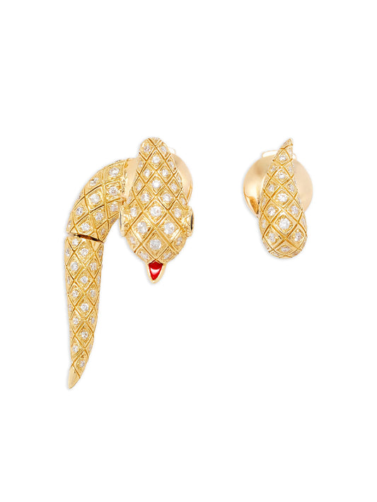 Python diamond stud earrings