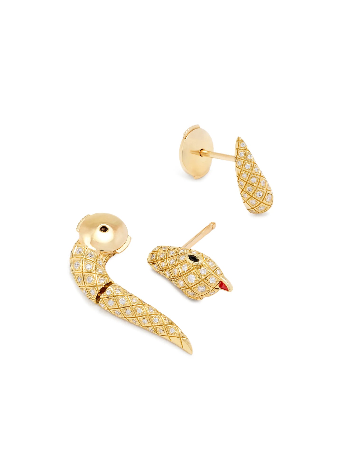 Python diamond stud earrings