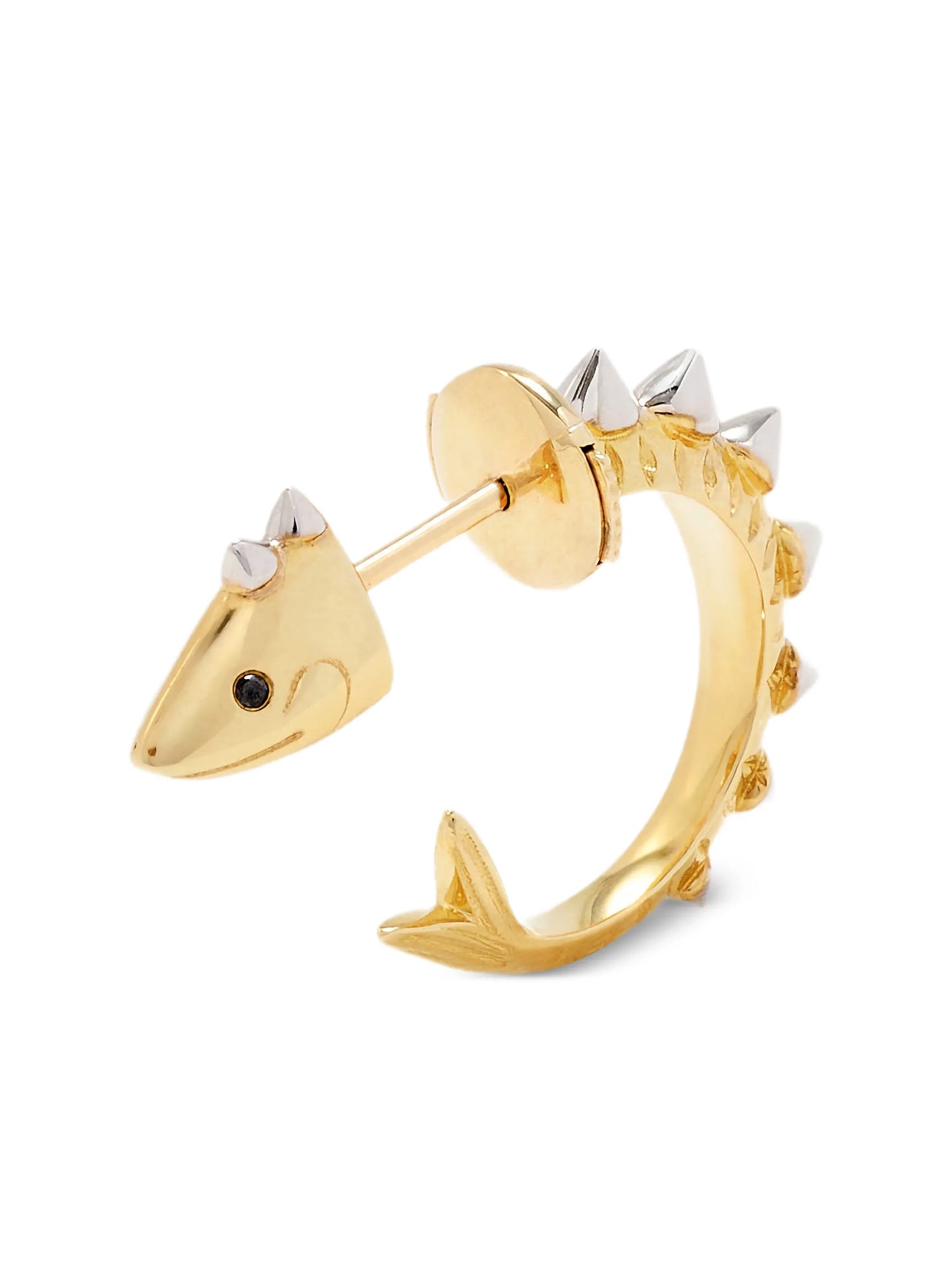 Fish Spike diamond hoop earrings