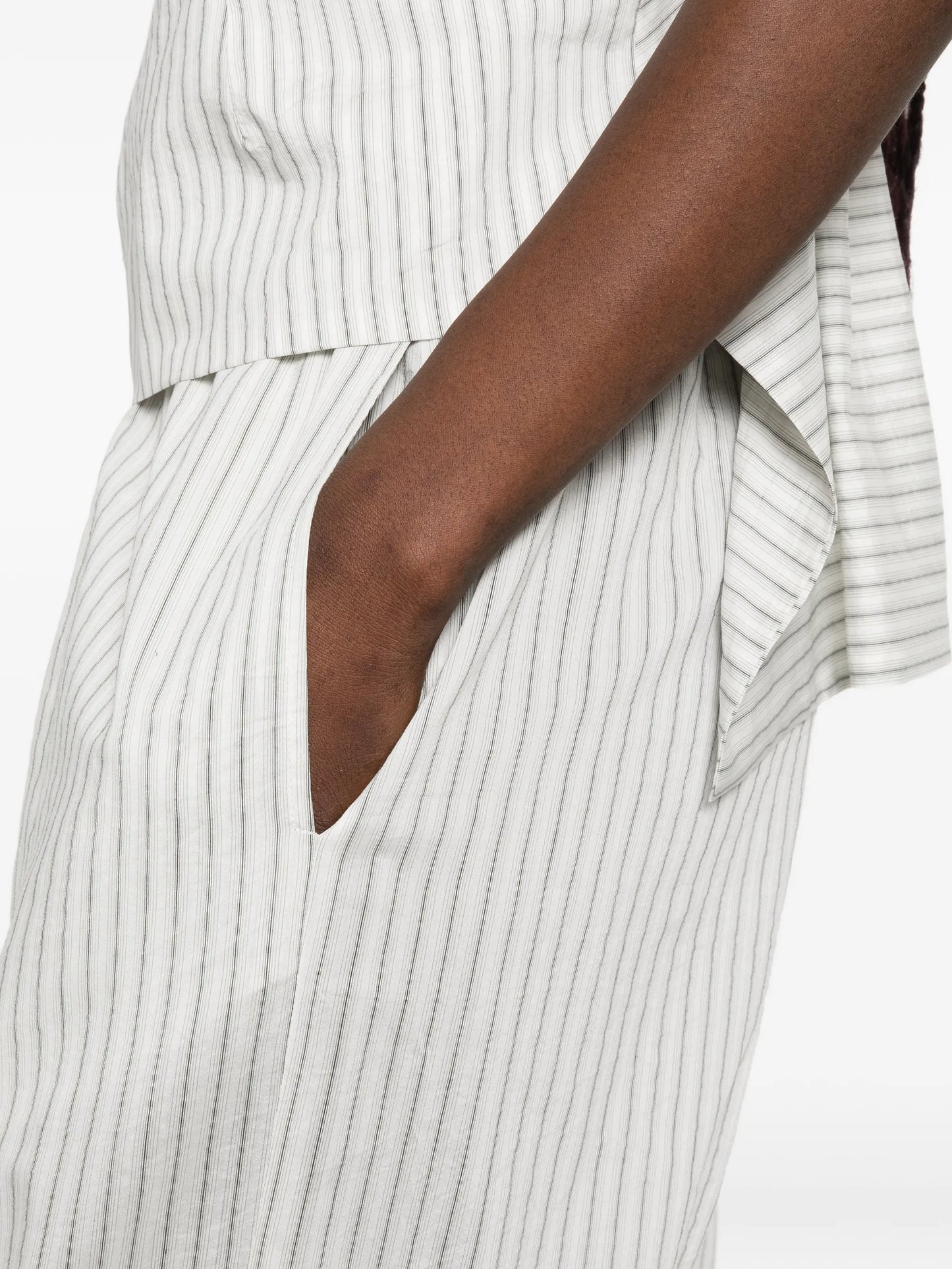 stripe-pattern trousers