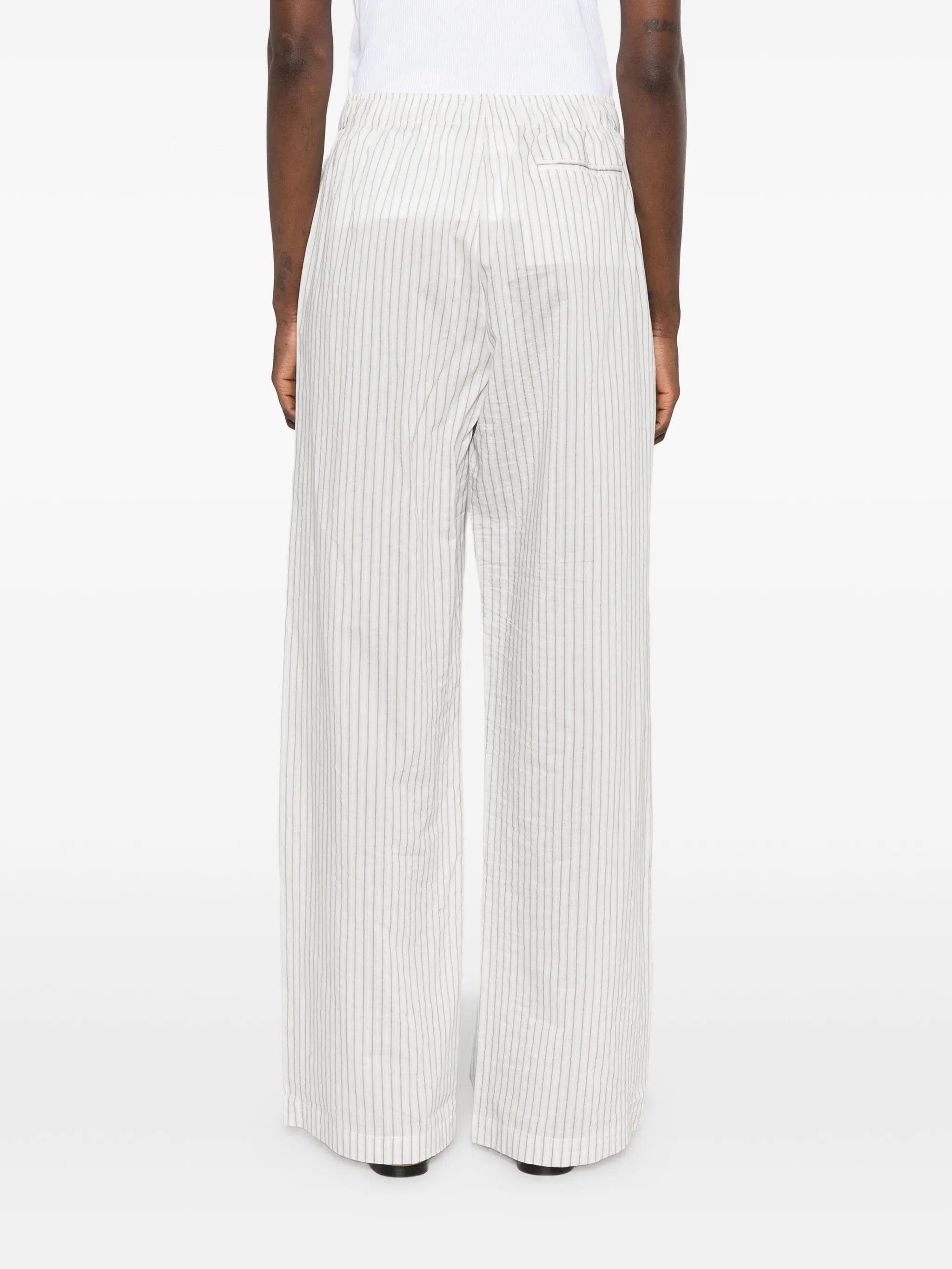 stripe-pattern trousers
