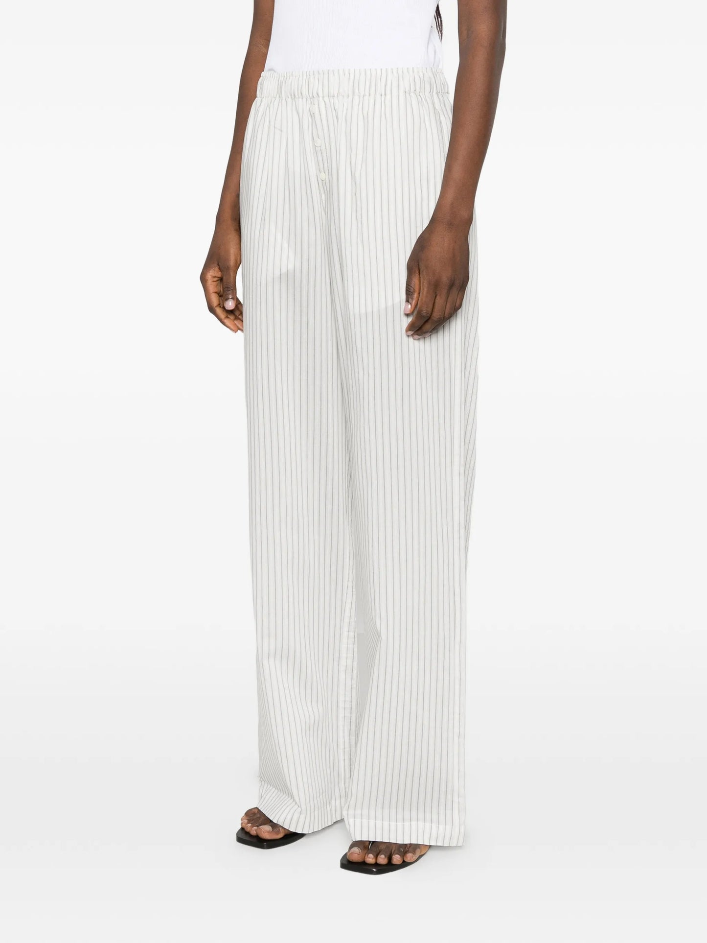stripe-pattern trousers