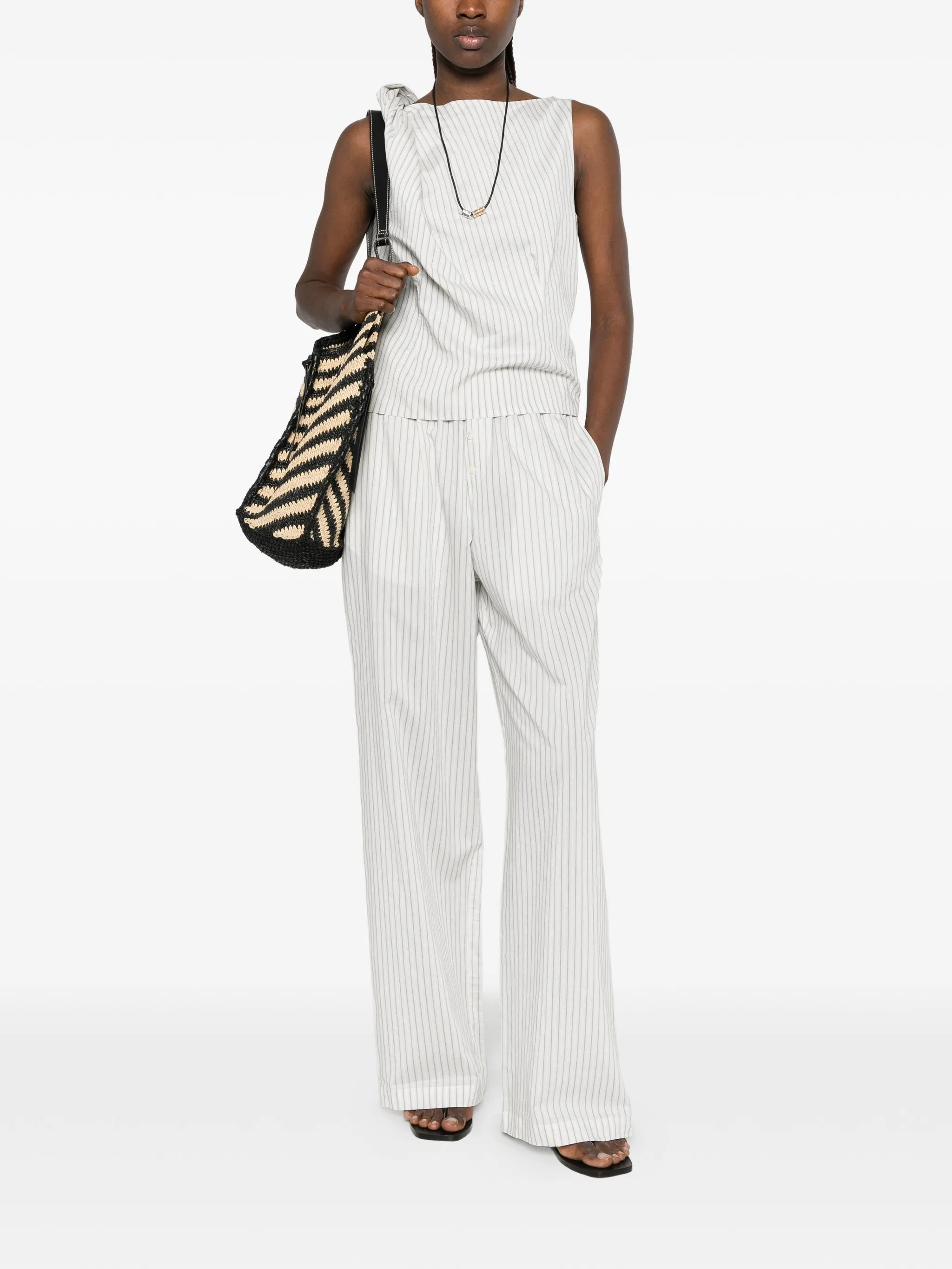 stripe-pattern trousers