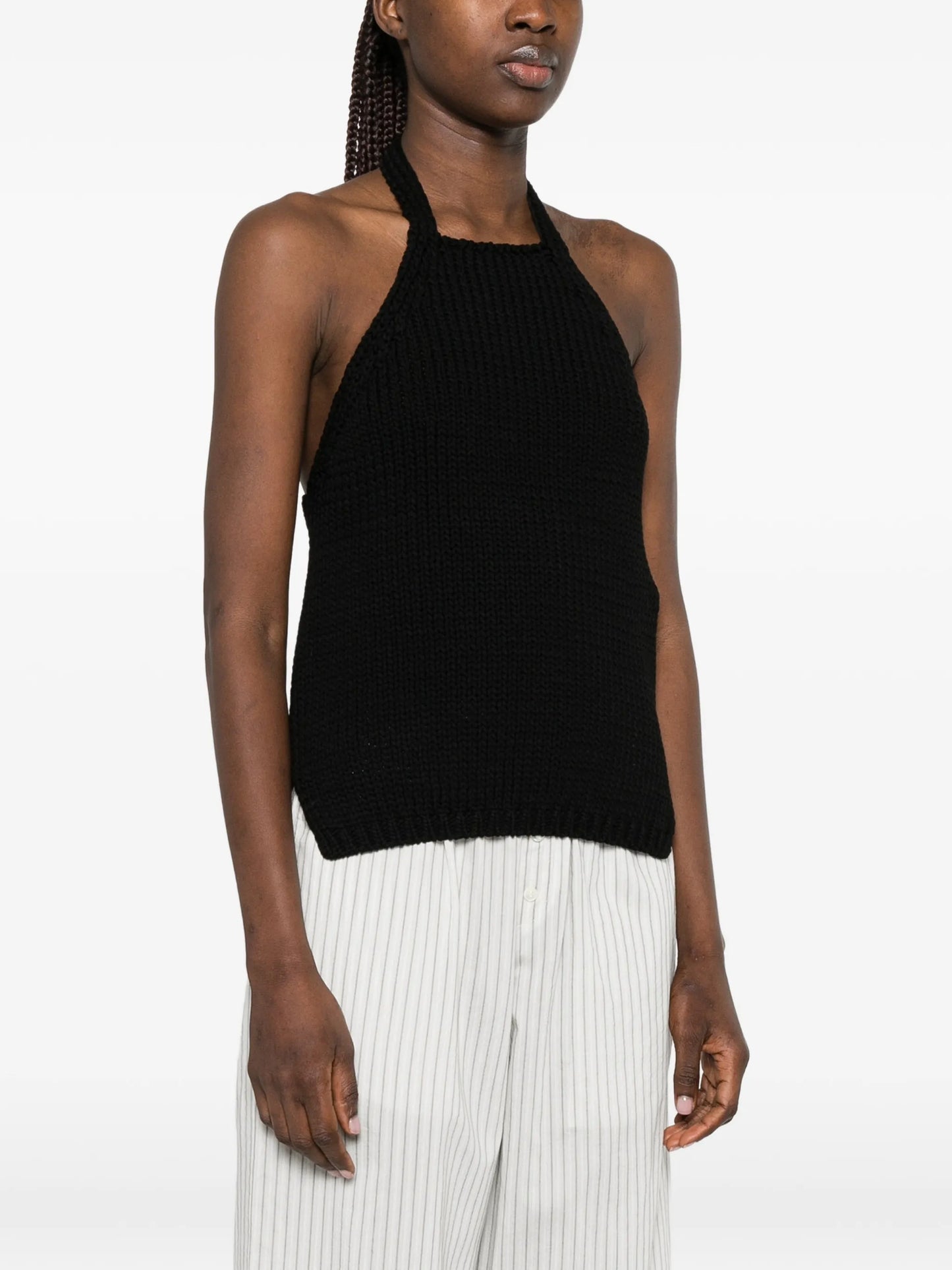 chunky-knit halter top