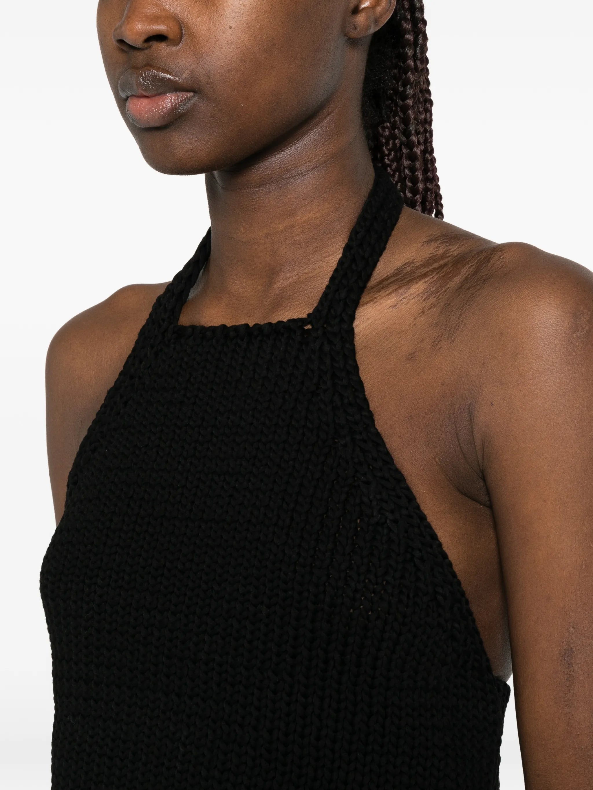 chunky-knit halter top