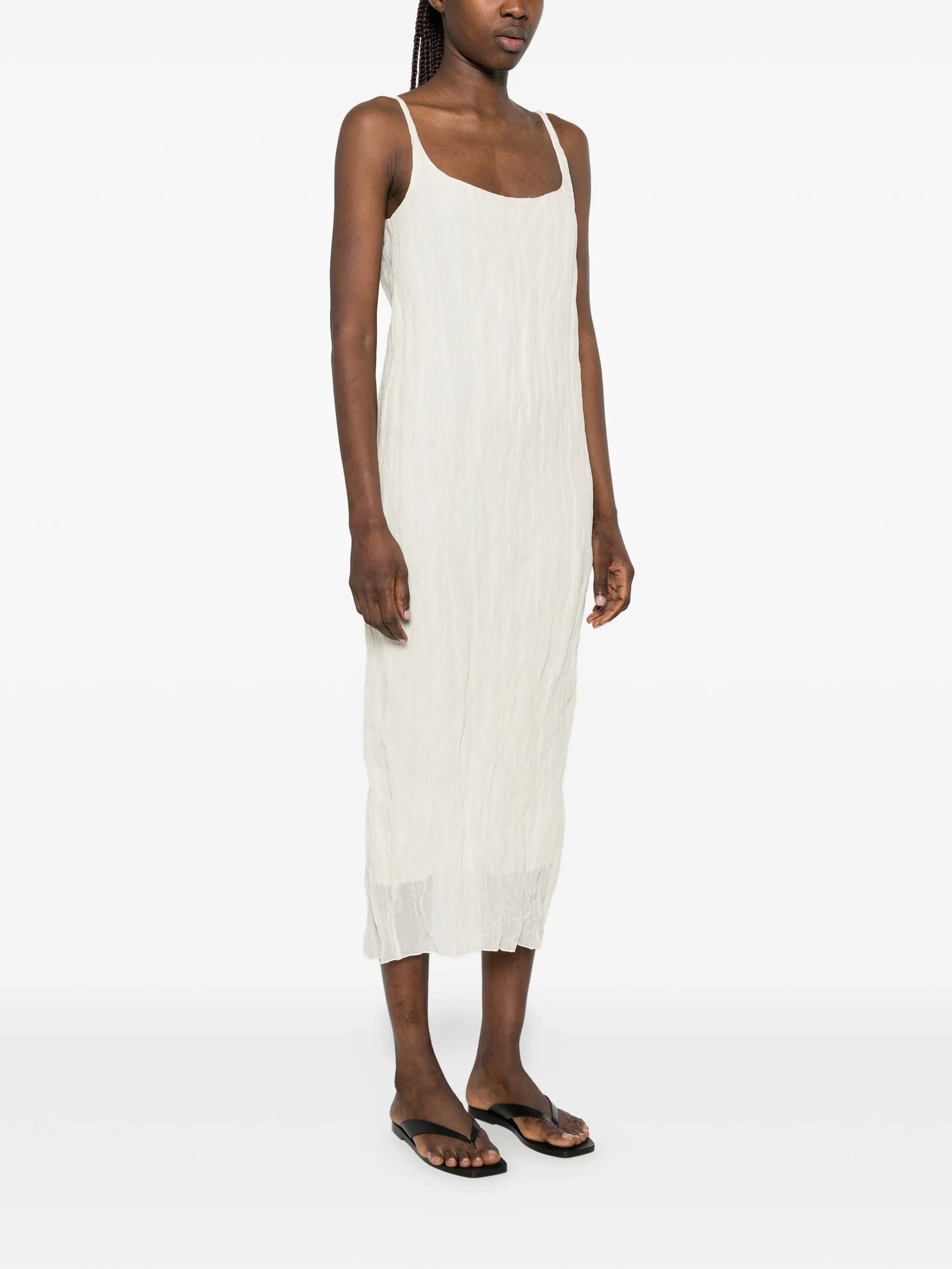 textured square-neck dress